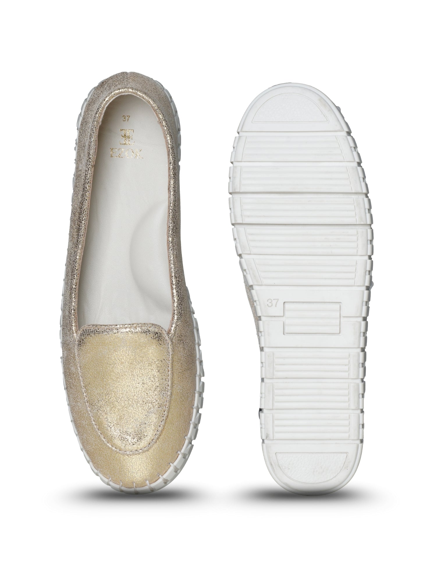 Ezok Women's Leather Casual Loafers | Stylish Slip-On Design with Cushioned Insole | Durable, Comfortable & Trendy for Daily Wear