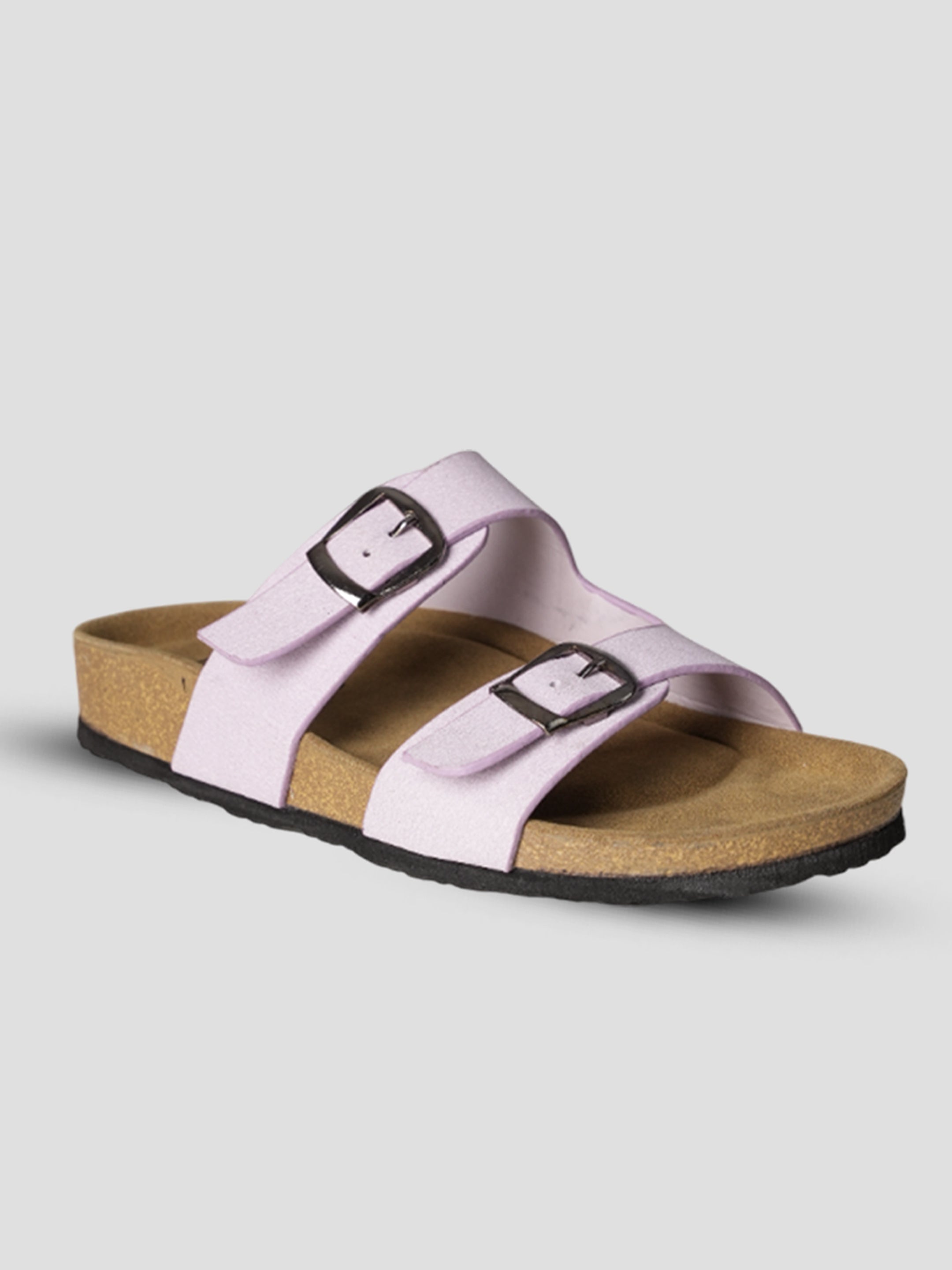 Jive Vibe By Ezok Purple Synthetic Slip On With Buckle Sandals