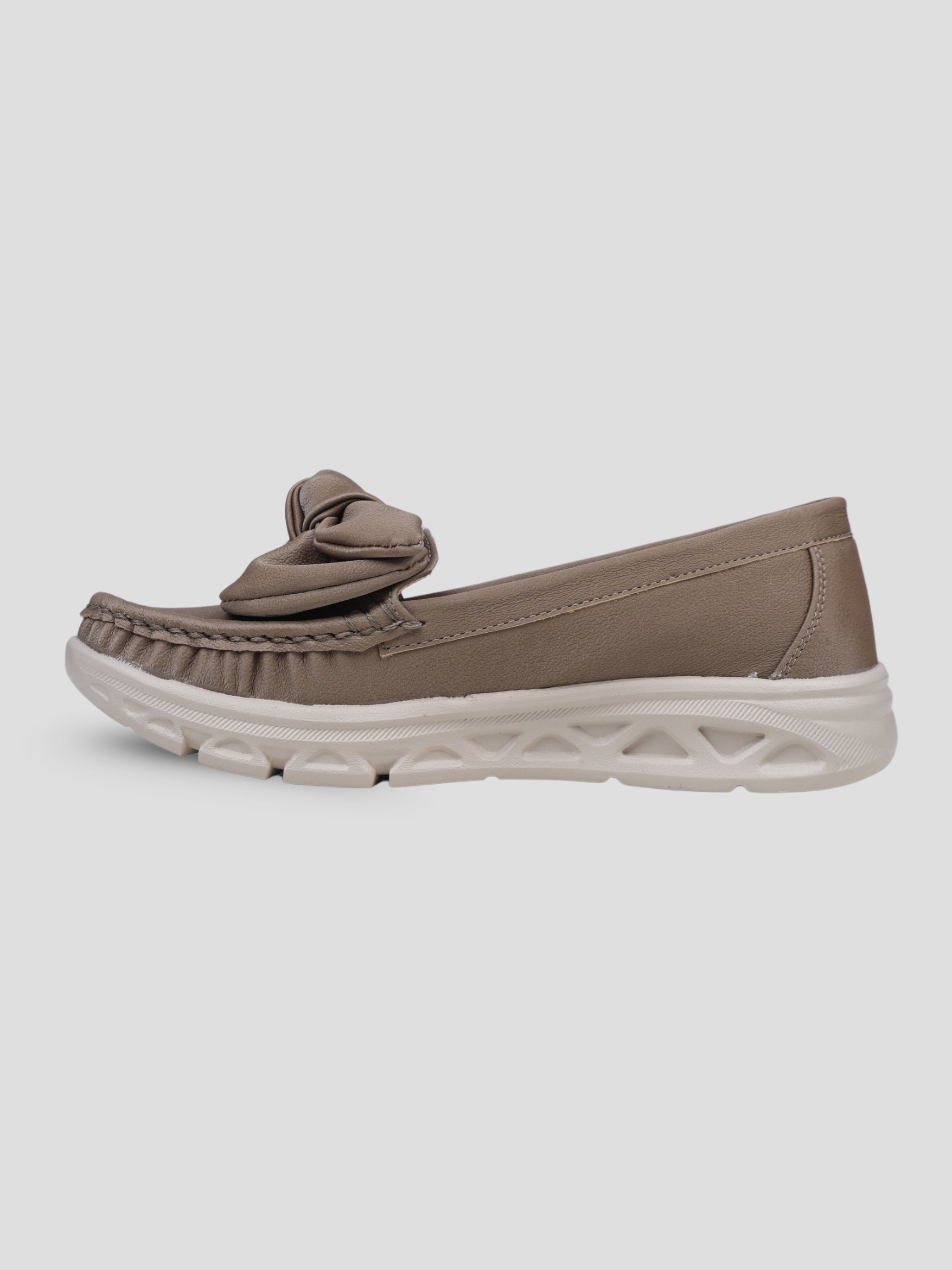 JiveVibe by Ezok Women Grey Synthetic Slip-On Casual Shoes with Bow Detail