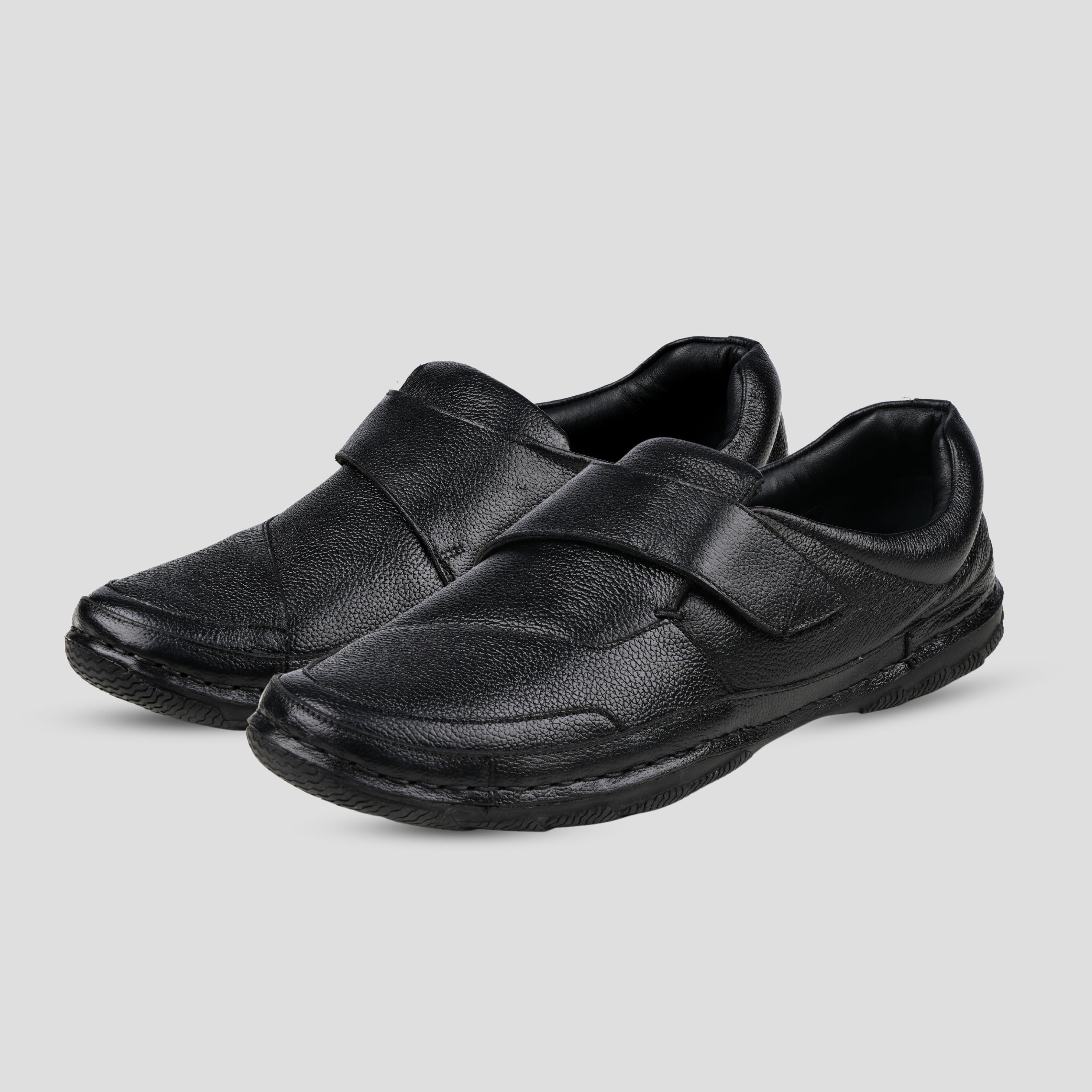 Ezok Black Casual Leather Shoes For Men
