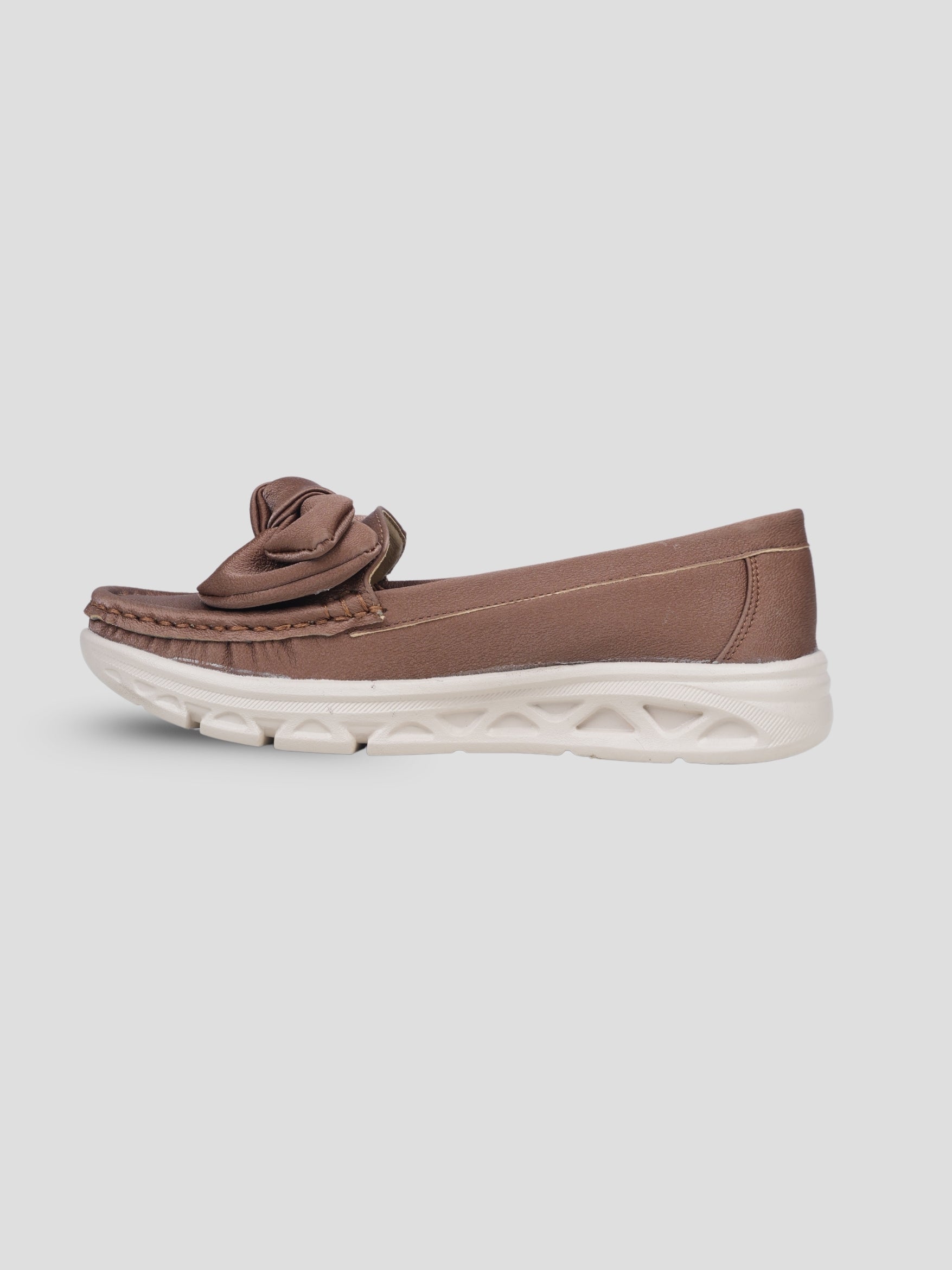 JiveVibe by Ezok Women Brown Synthetic Slip-On Casual Shoes with Bow Detail