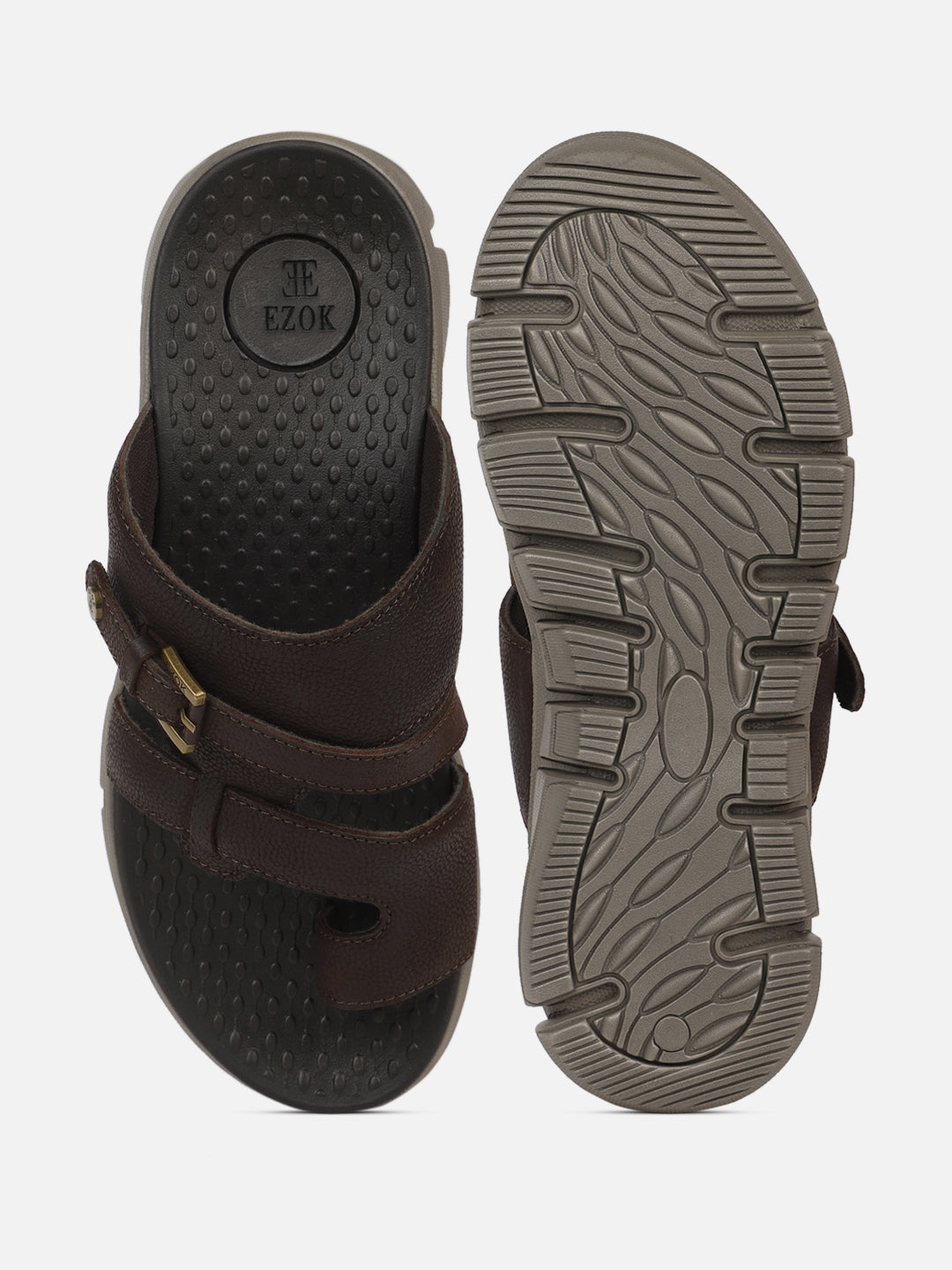 Leather brown sandal for men