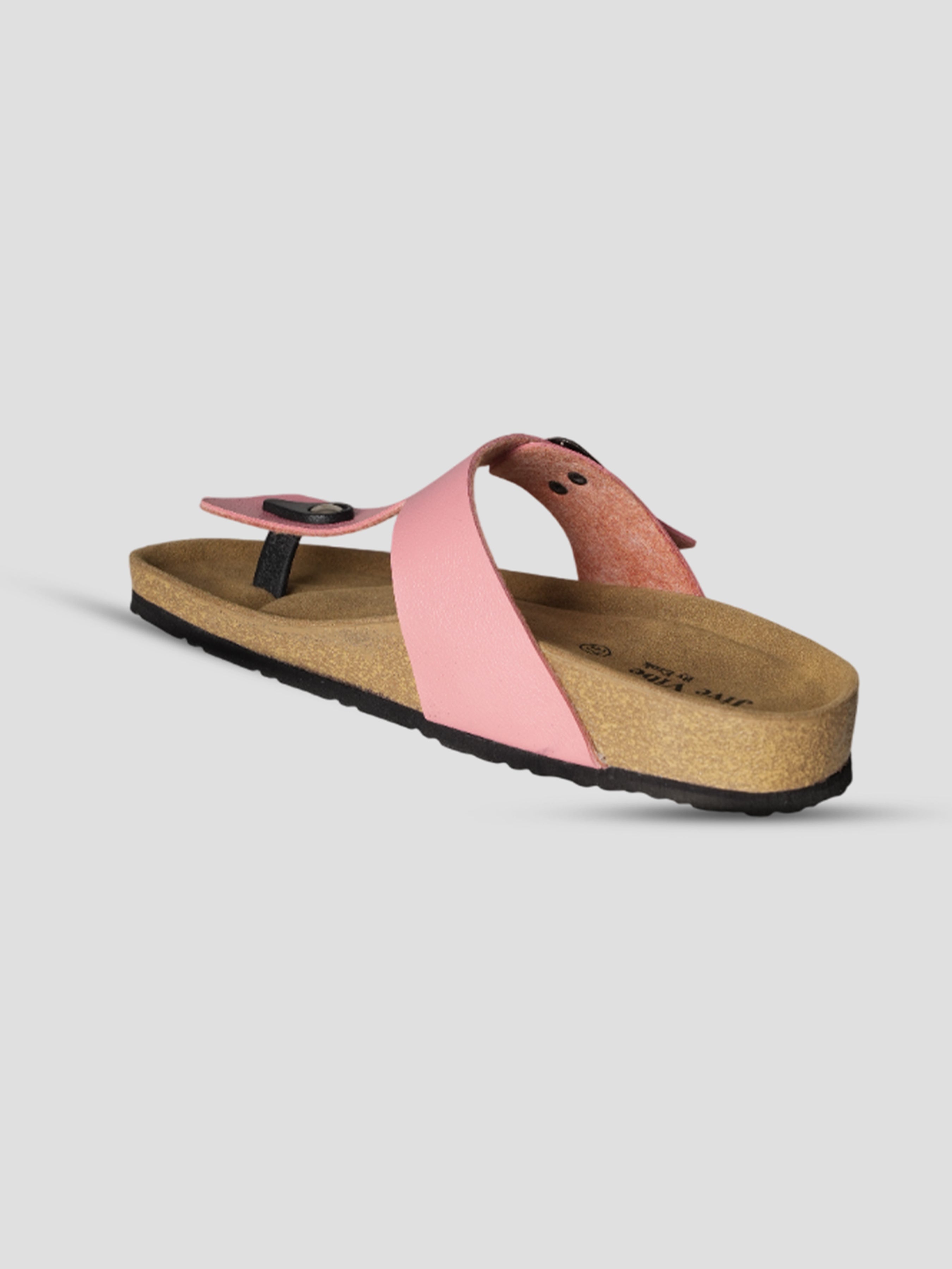 Jive Vibe By Ezok Pink Synthetic Slip On With Buckle Sandals