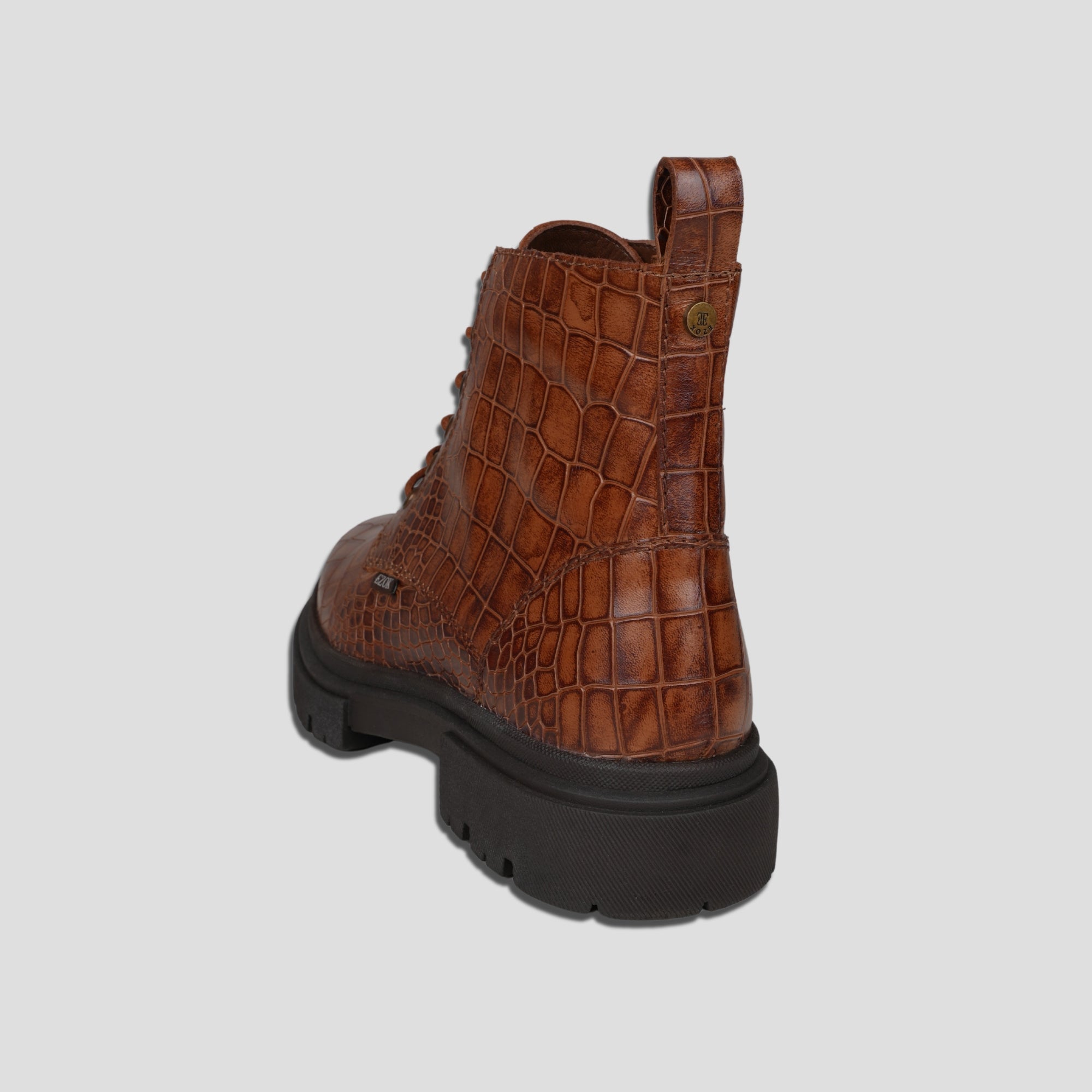 Ezok Leather Ankle Lace Up Boots For Men