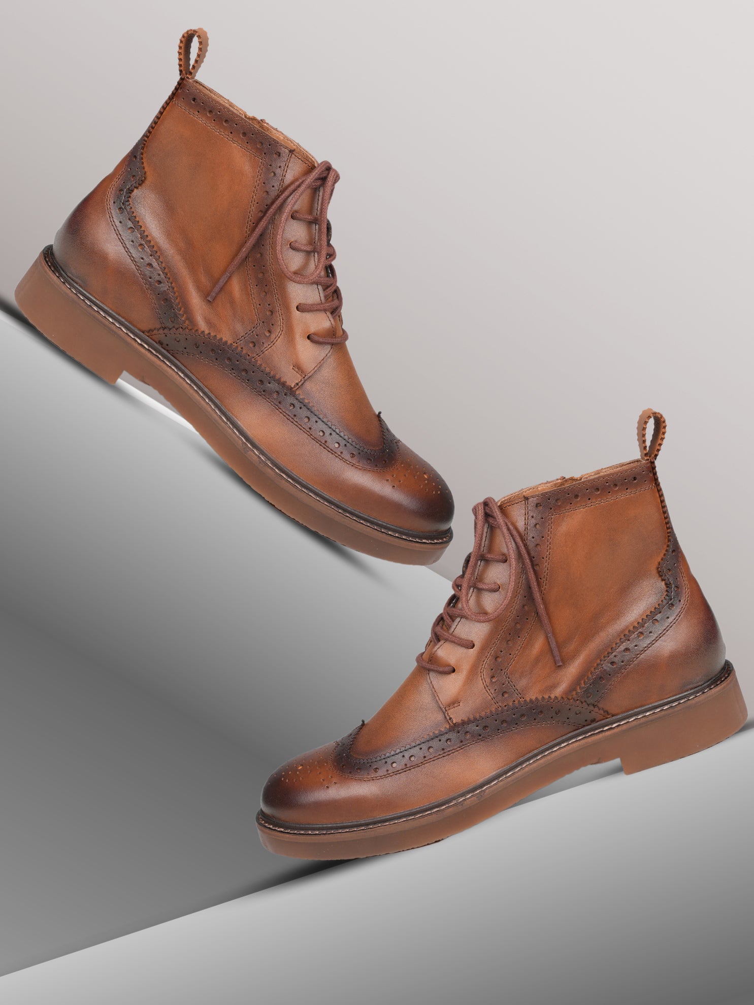 Ezok lace Up leather Boots for Men