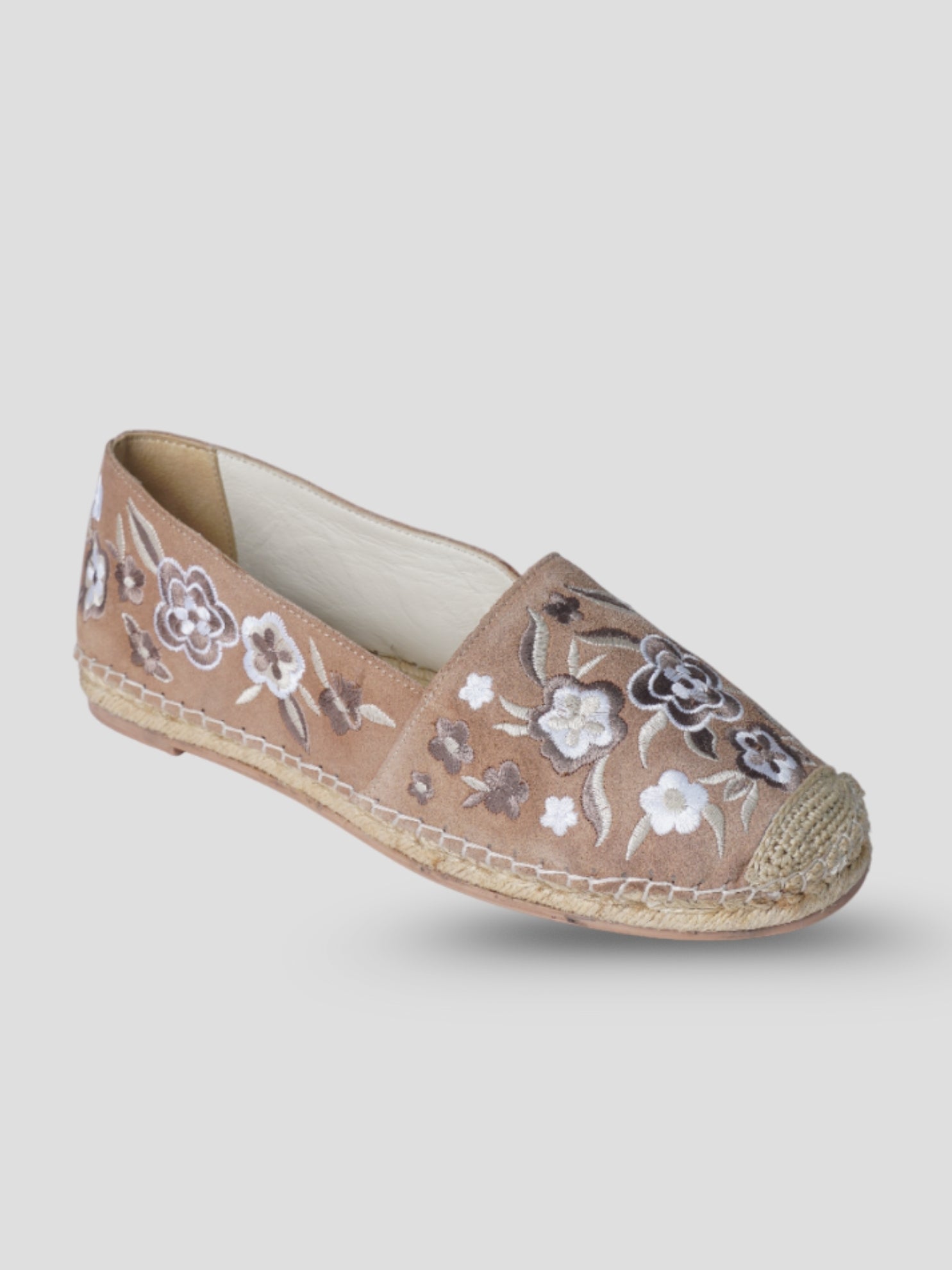 Ezok Taupe Suede Leather Slip On Casual Shoe