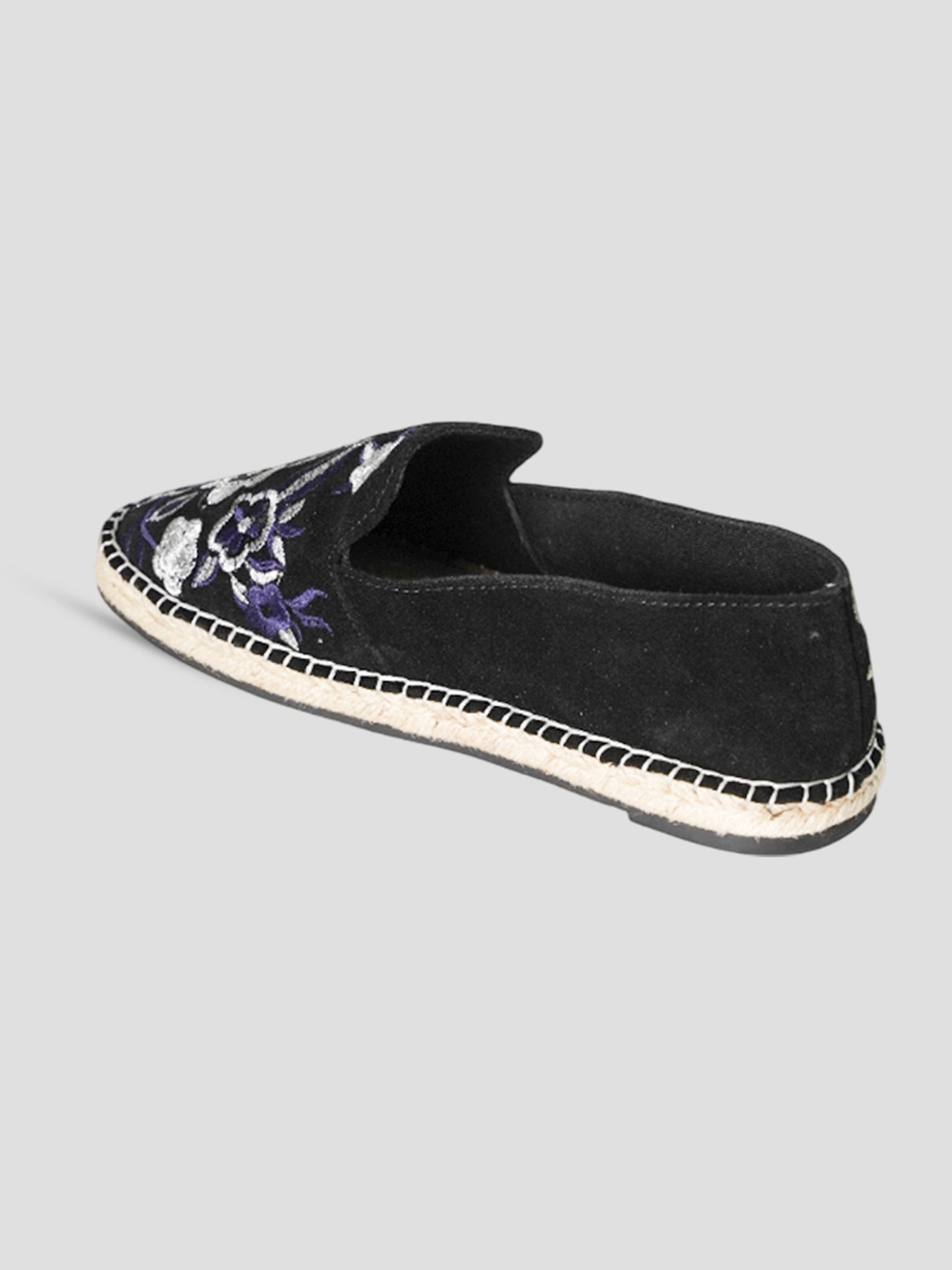 Ezok Black Suede Leather Slip On Casual Shoe