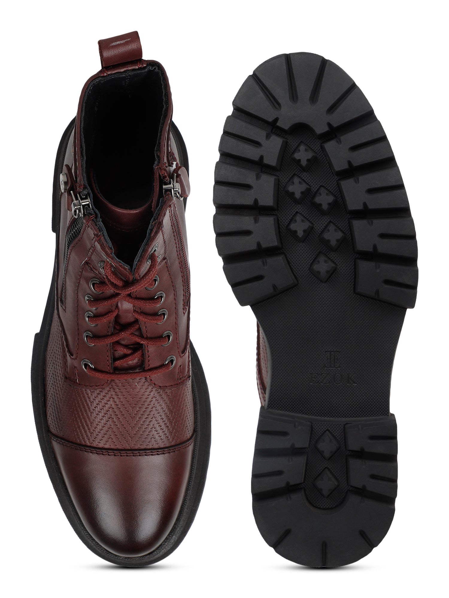 Ezok Bordo Leather Boot Shoes For Men(2501)