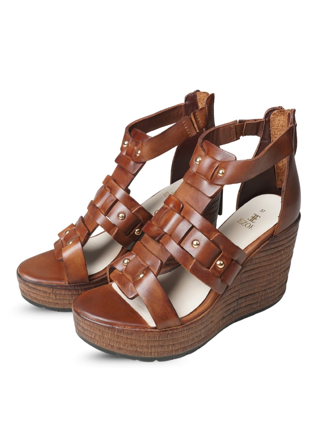 Ezok Women's Casual Genuine Leather Sandals | Stylish Open-Toe Design with Cushioned Insole | Comfortable & Trendy for Everyday Wear