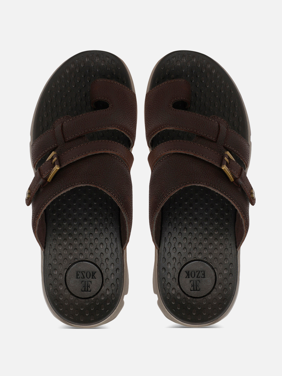 Leather brown sandal for men