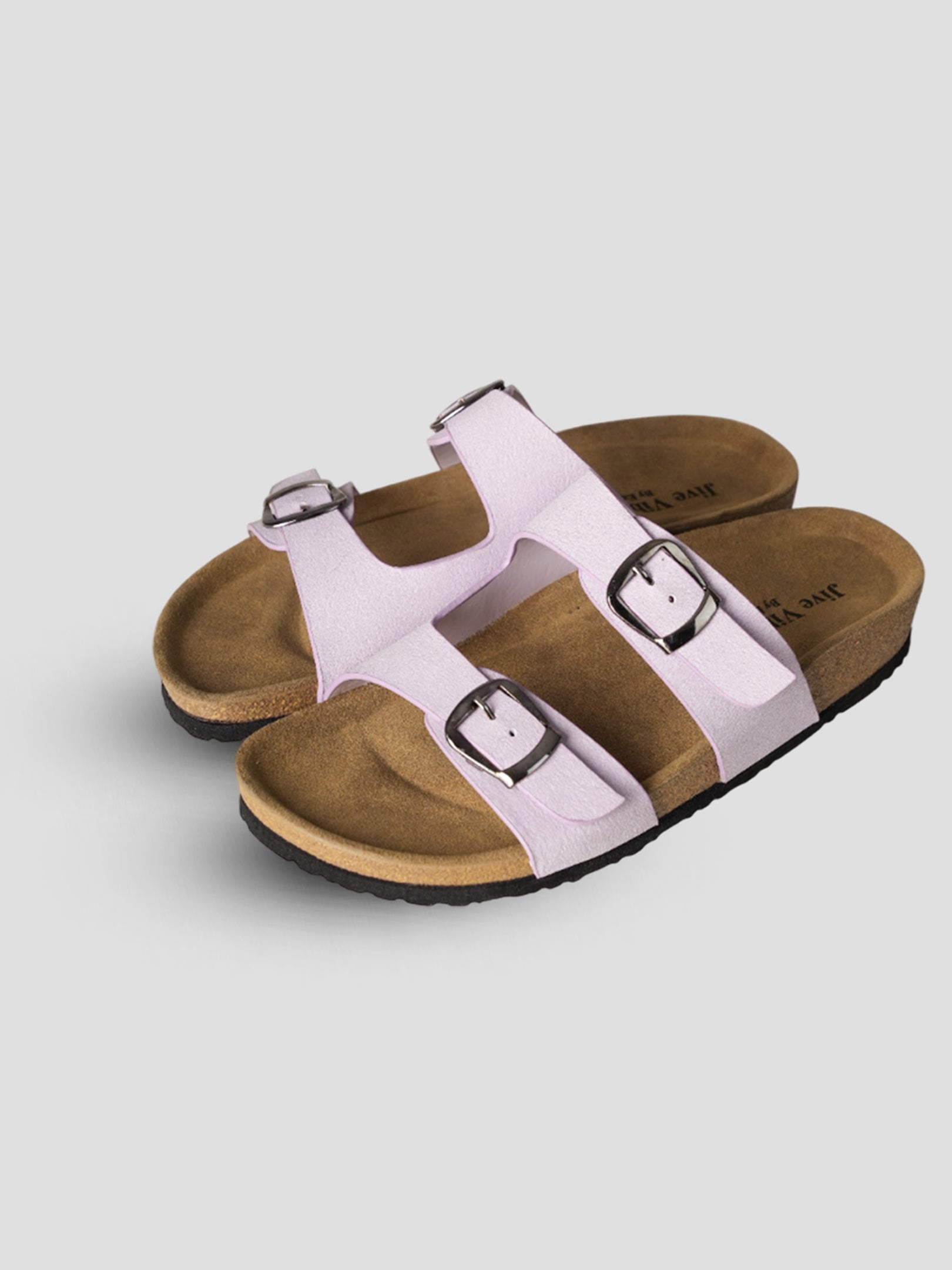 Jive Vibe By Ezok Purple Synthetic Slip On With Buckle Sandals