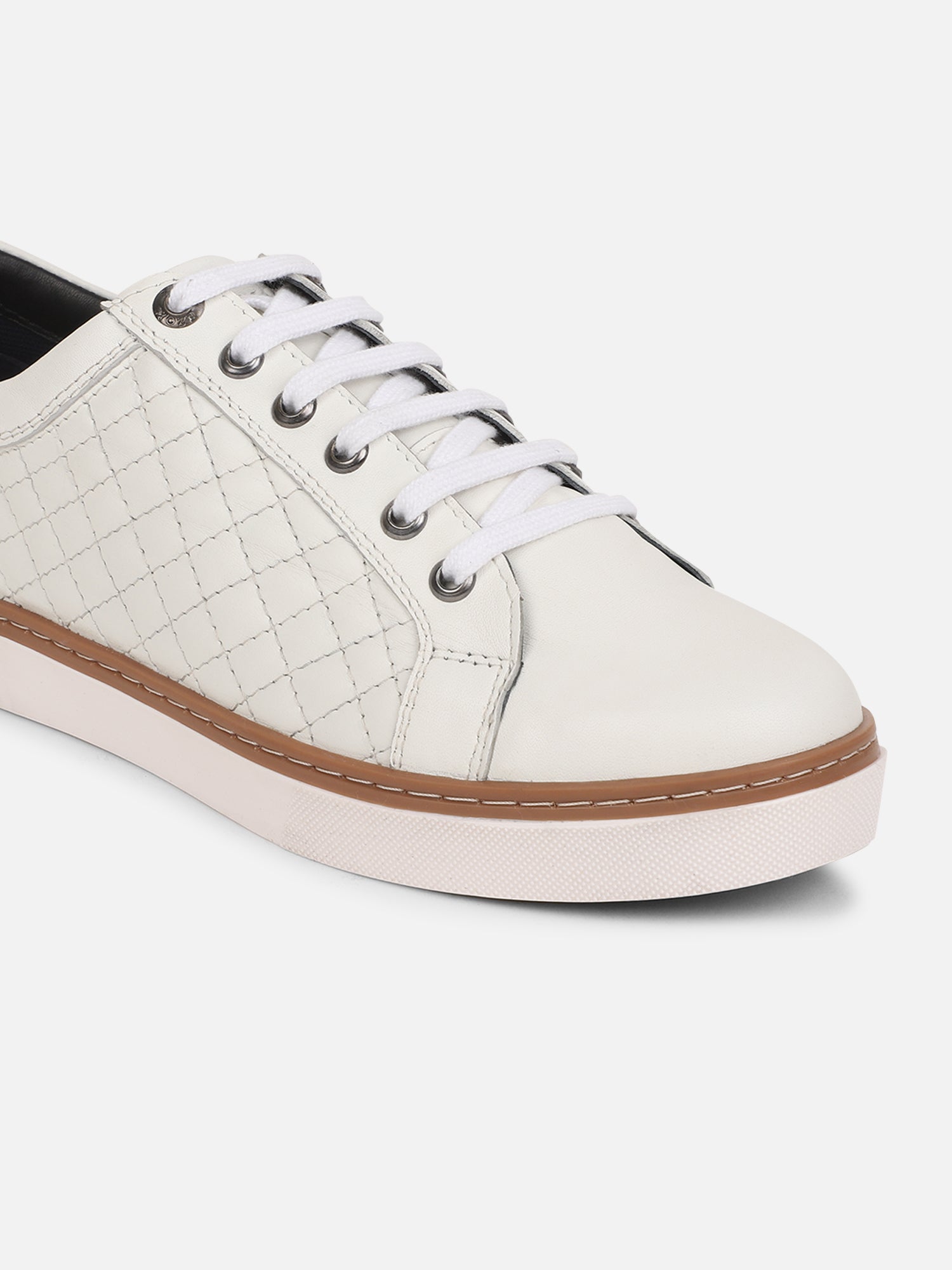 Ezok Men Casual Leather Sneaker ( White )