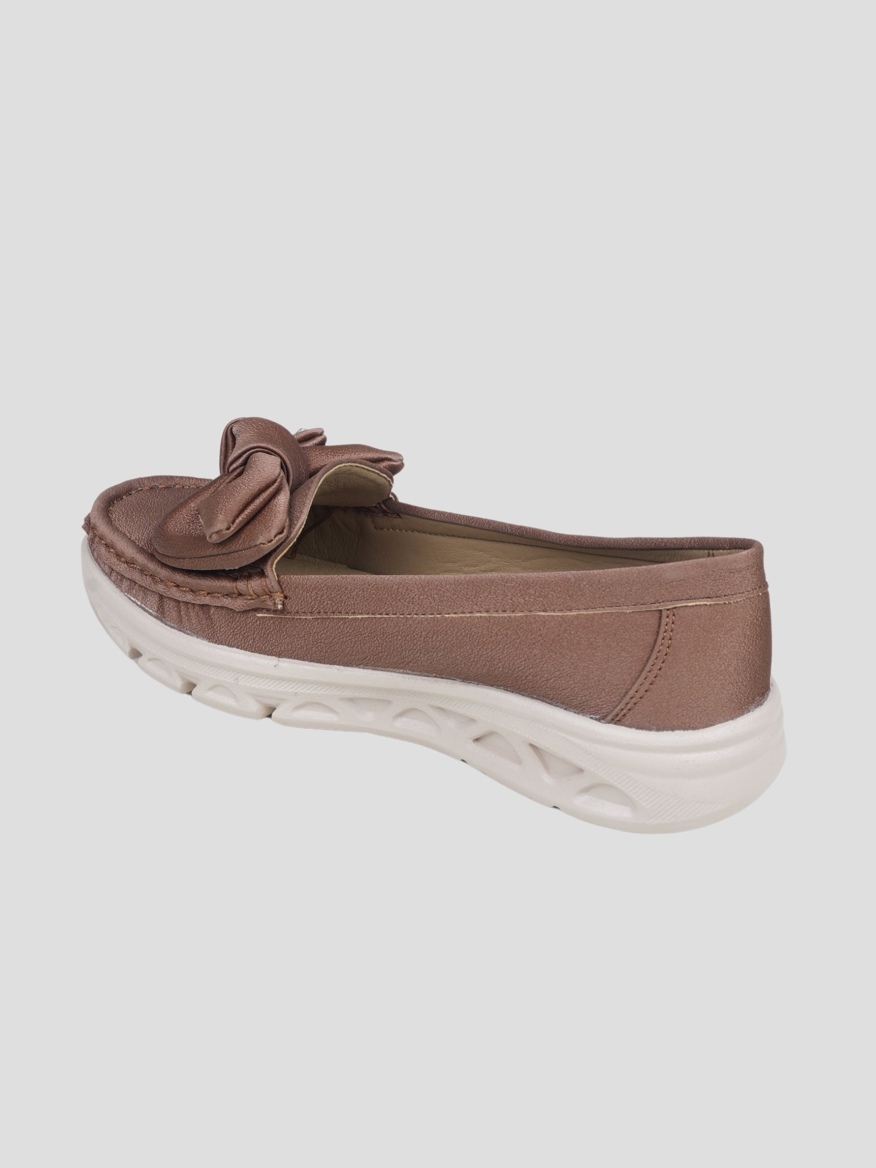 JiveVibe by Ezok Women Brown Synthetic Slip-On Casual Shoes with Bow Detail