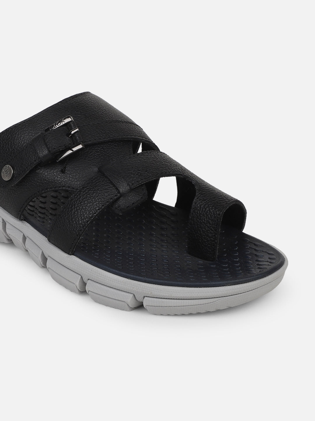 Leather Black sandal for men