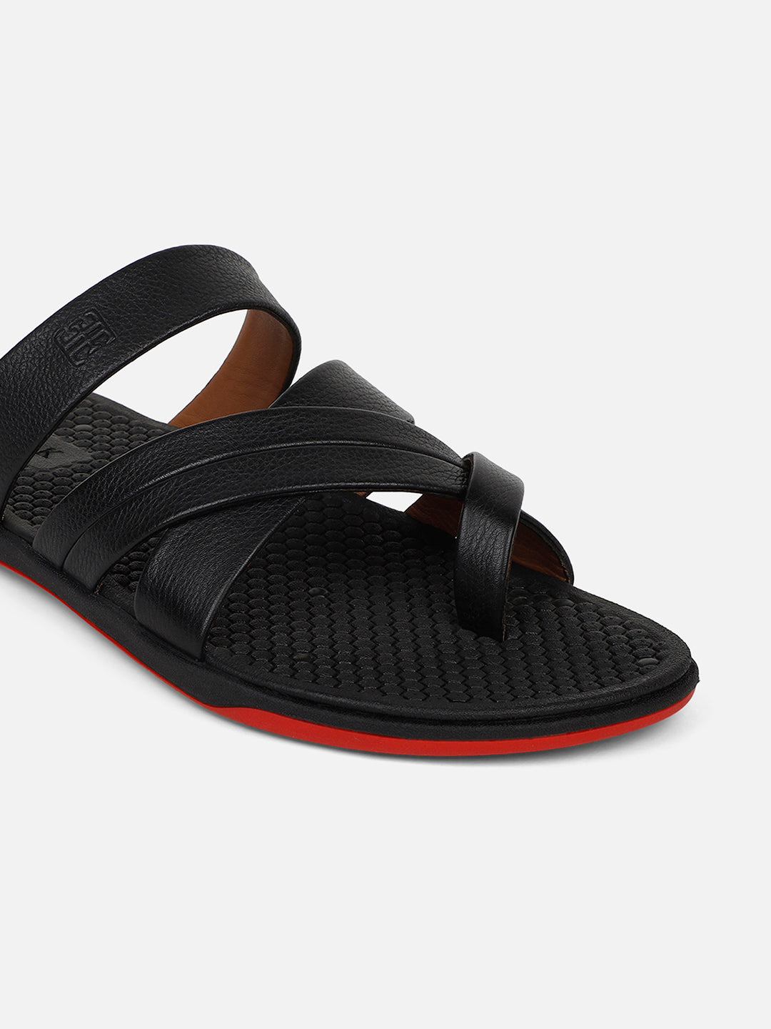 Leather Black sandal for men