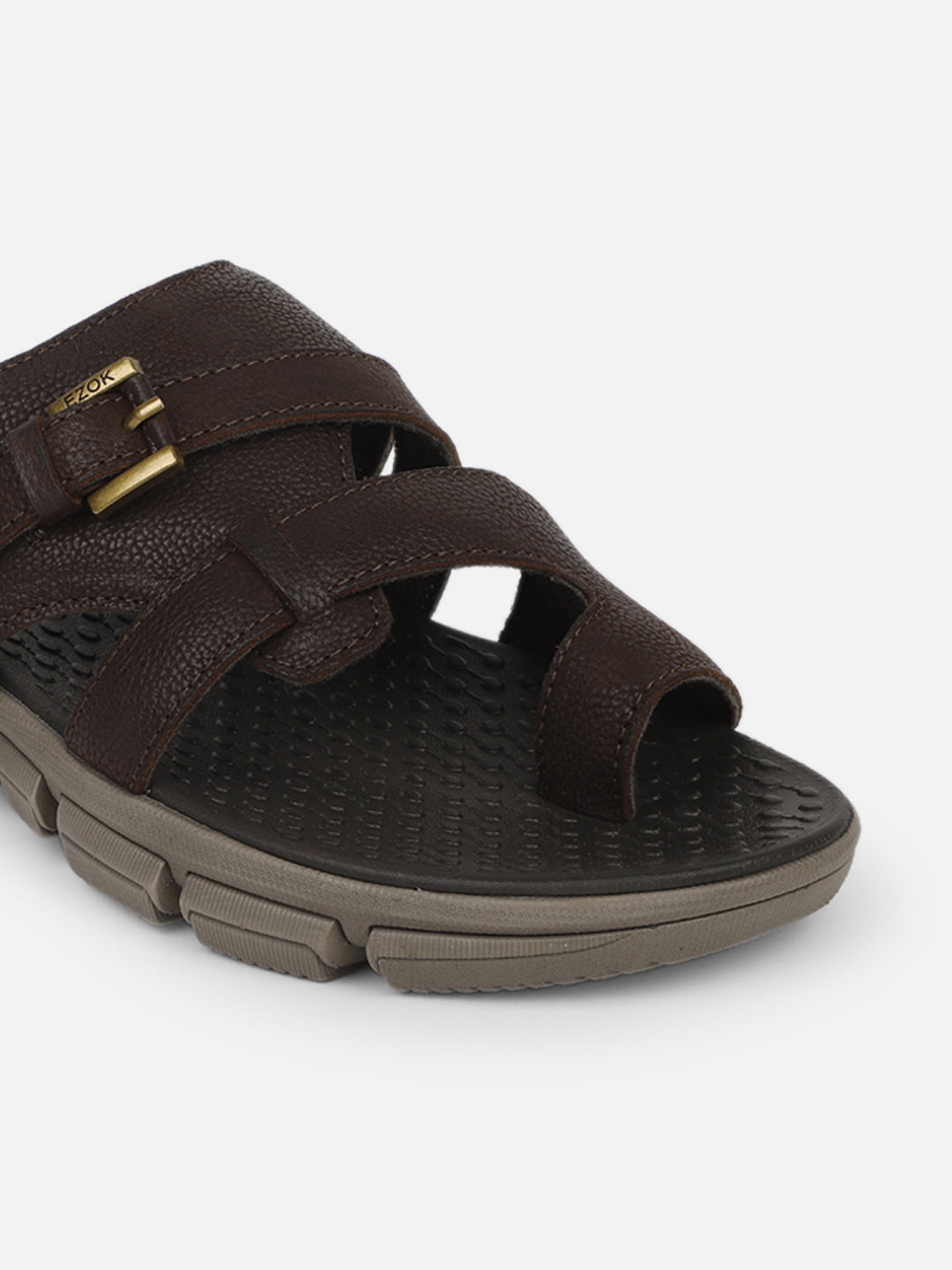 Leather brown sandal for men