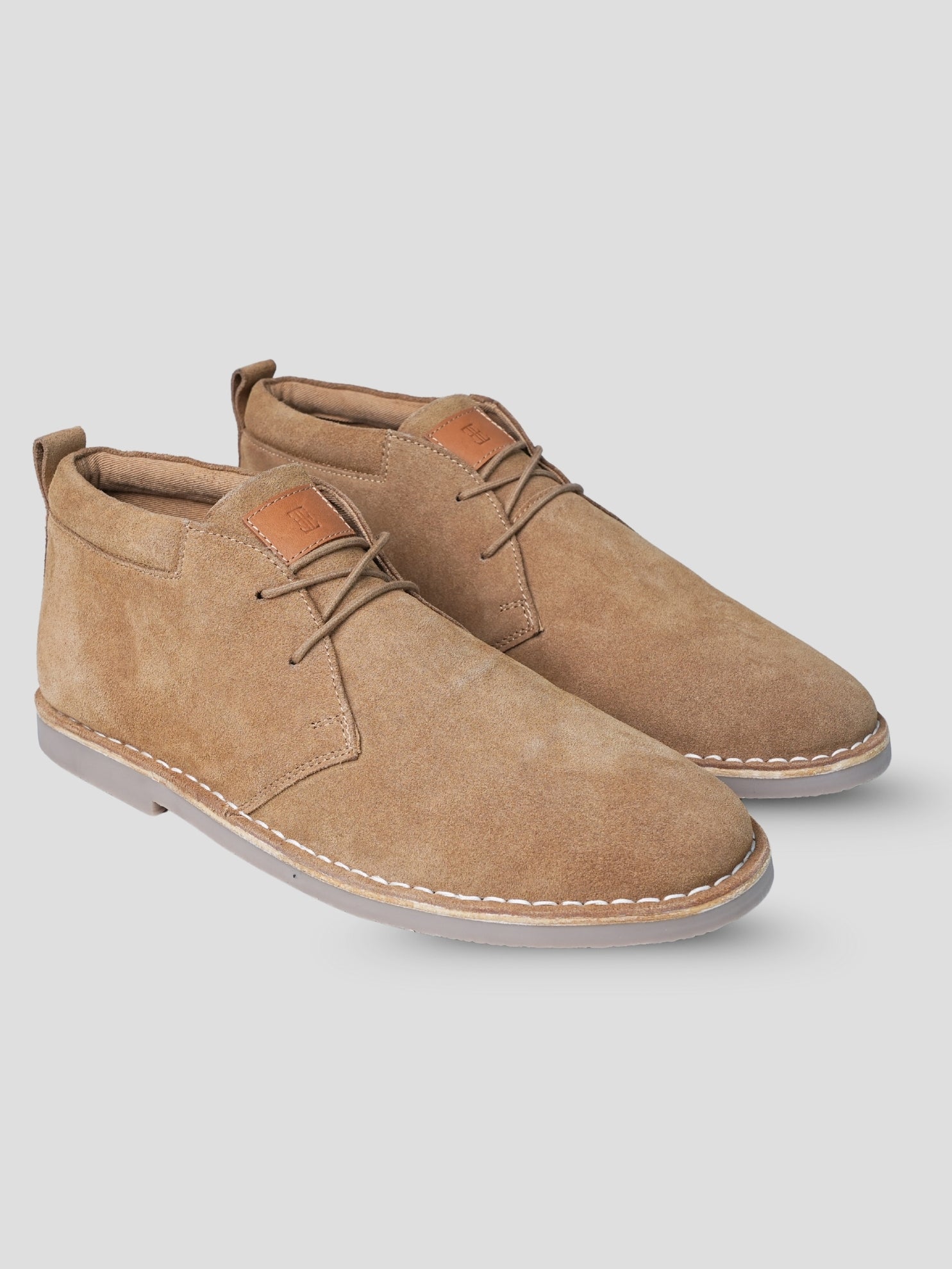 EZOK Men’s Leather Lace-Up Boots | Premium Snuff Beige Leather | Durable TPR Sole | Casual & Semi-Casual Wear