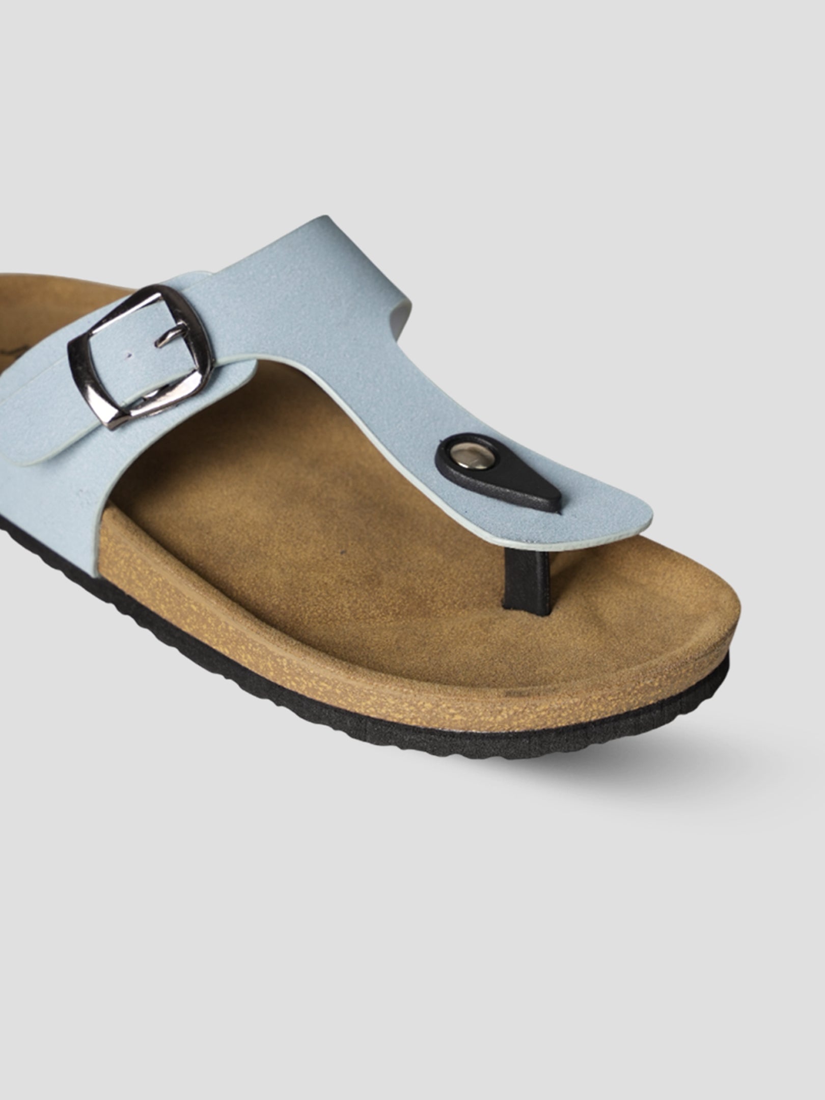 Jive Vibe By Ezok Blue Synthetic Slip On With Buckle Sandals