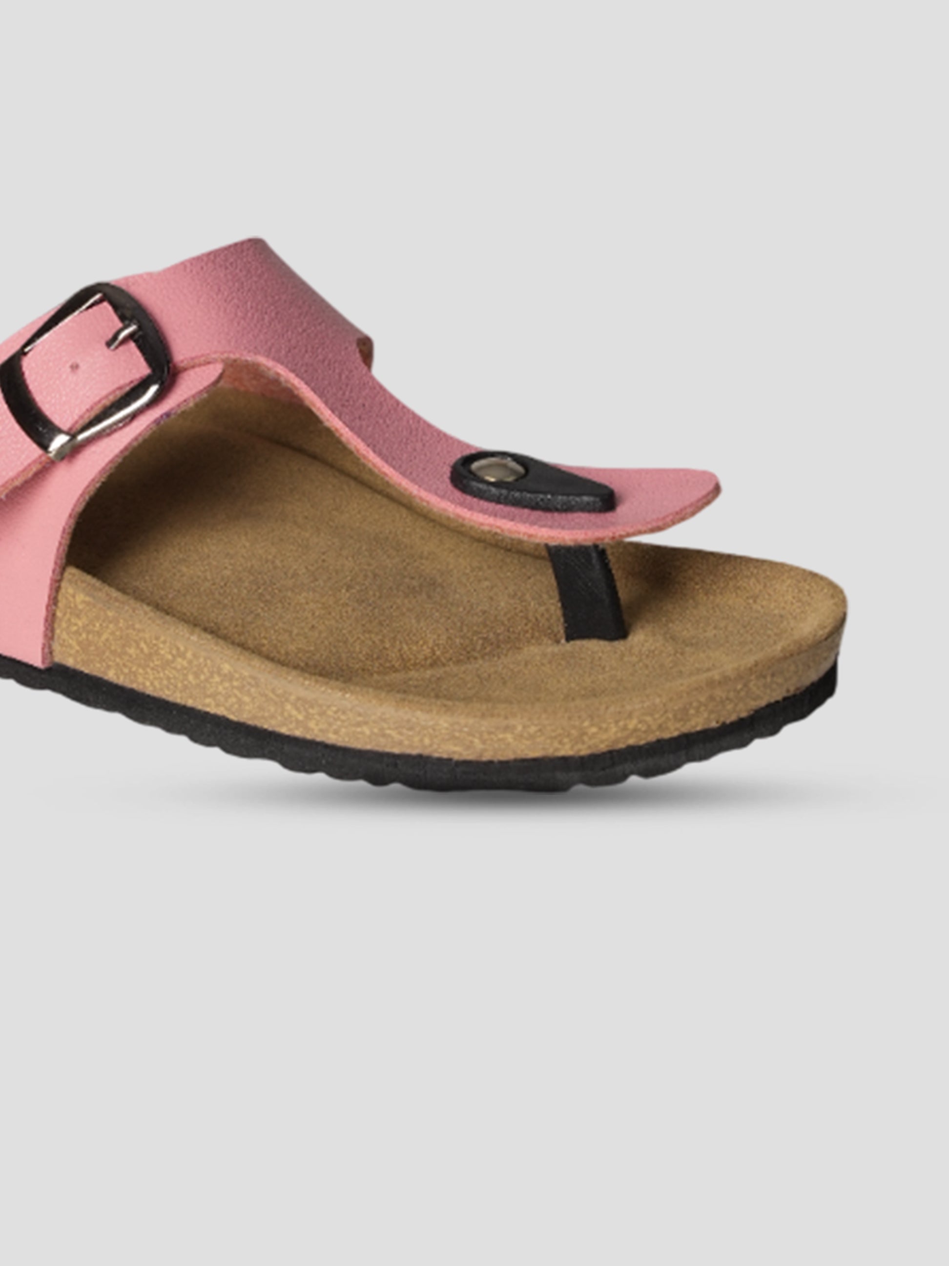 Jive Vibe By Ezok Pink Synthetic Slip On With Buckle Sandals