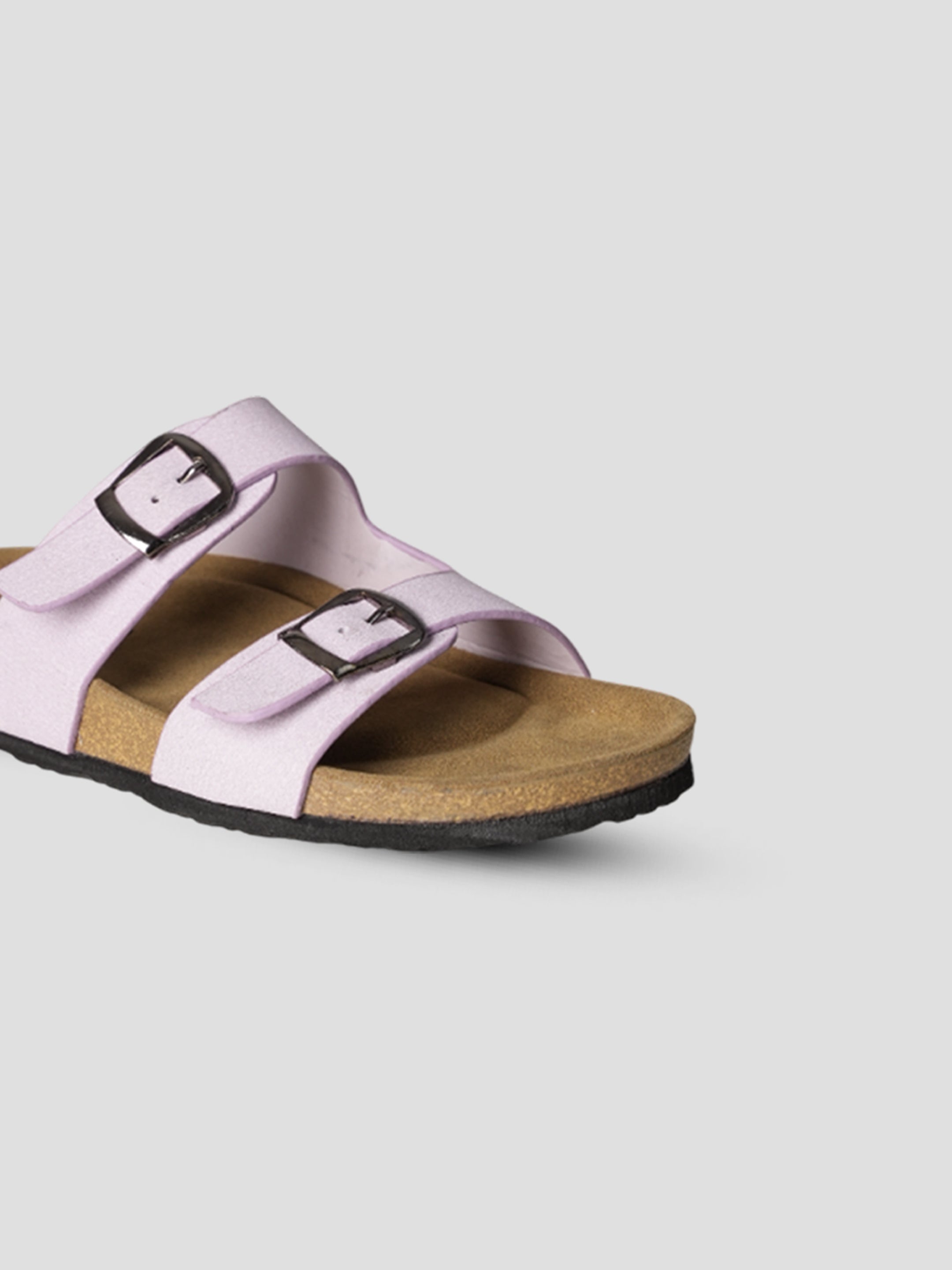 Jive Vibe By Ezok Purple Synthetic Slip On With Buckle Sandals