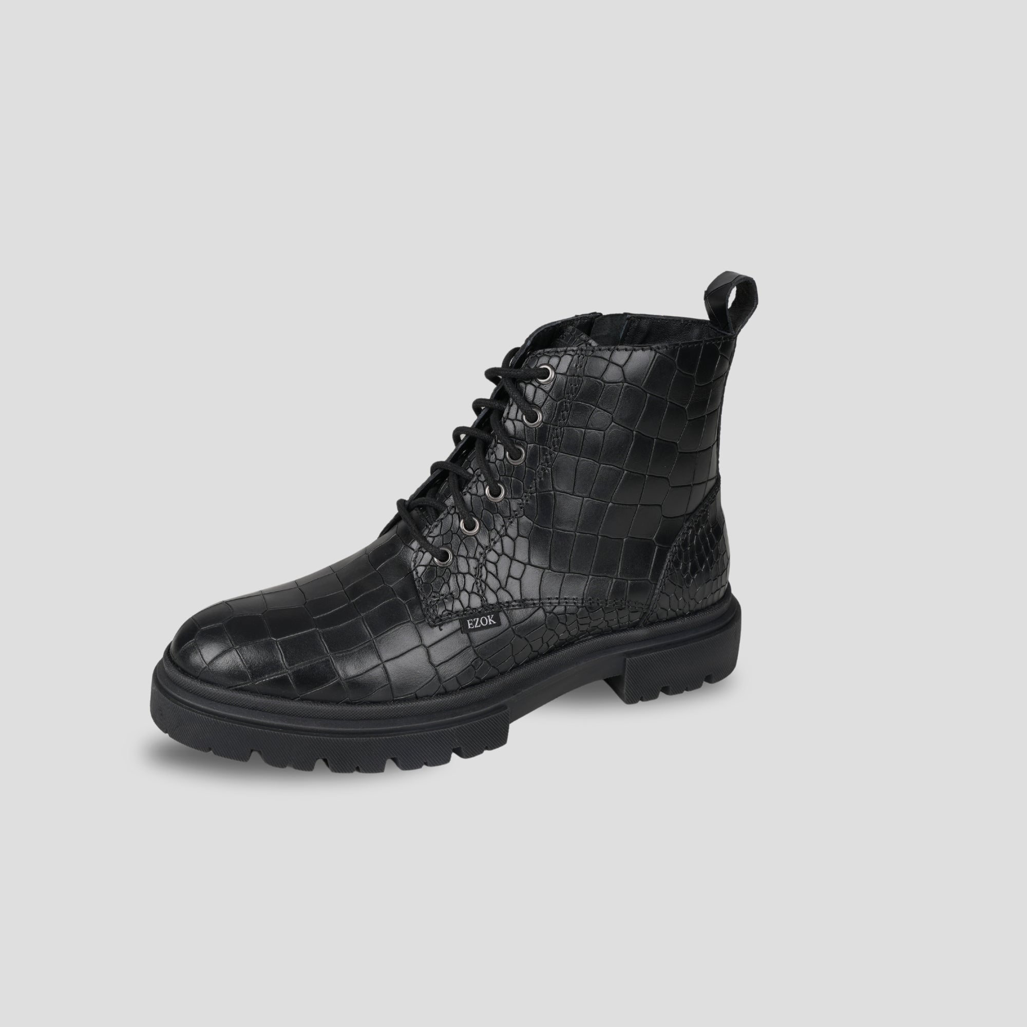 Ezok Leather Ankle Lace Up Boots For Men