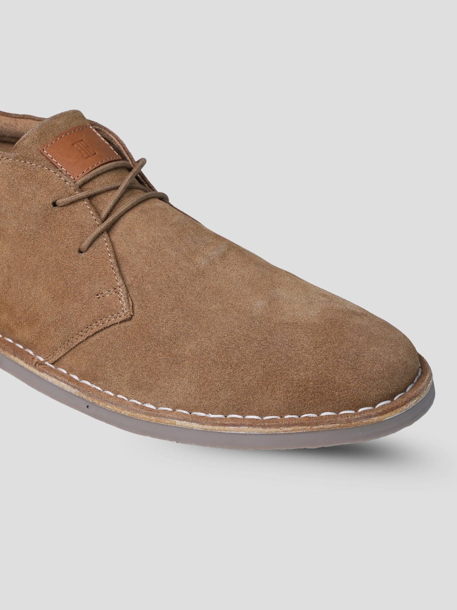 EZOK Men’s Leather Lace-Up Boots | Premium Snuff Beige Leather | Durable TPR Sole | Casual & Semi-Casual Wear