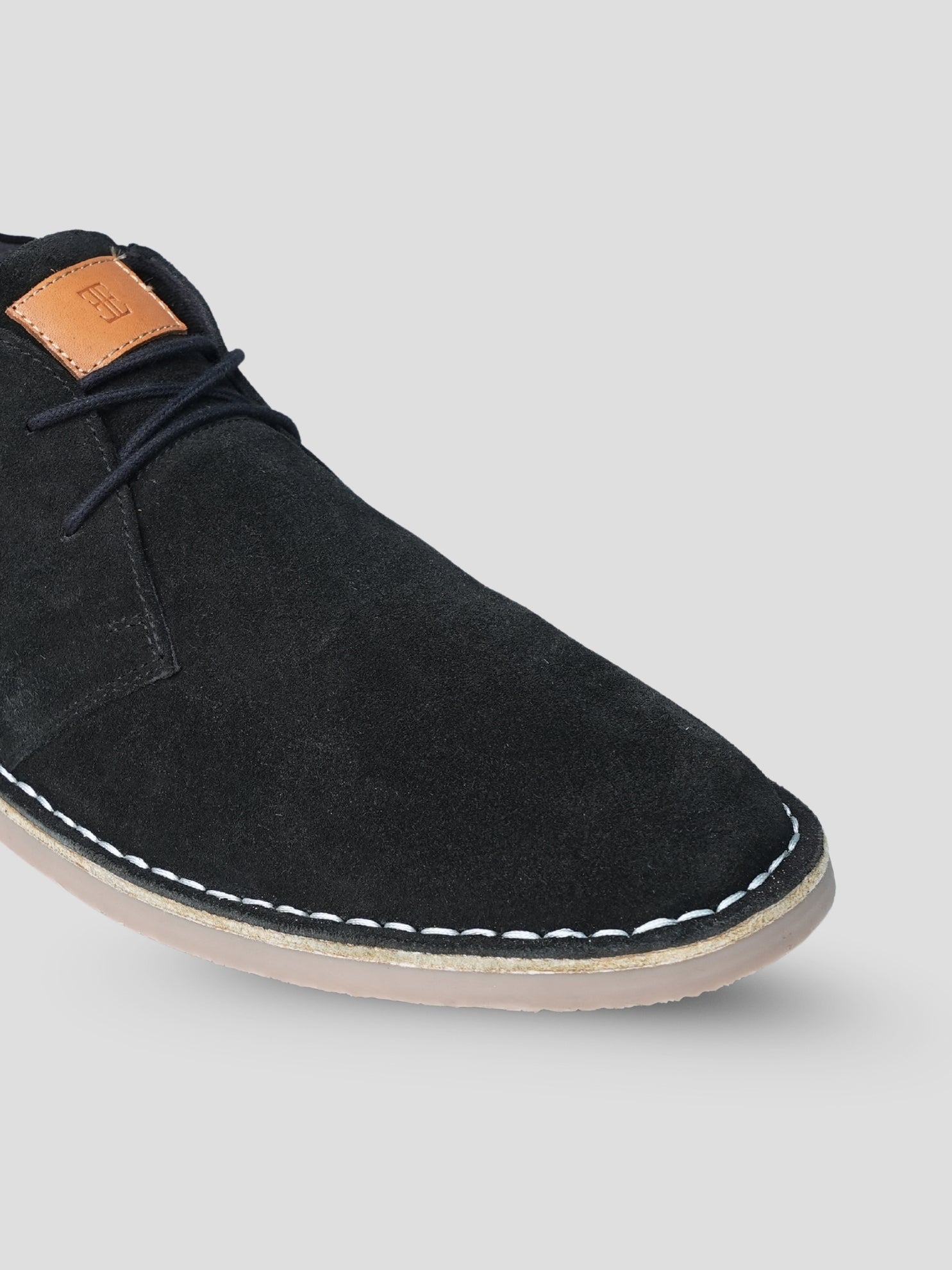 EZOK Men’s Leather Lace-Up Boots | Premium Snuff Black Leather | Durable TPR Sole | Casual & Semi-Casual Wear