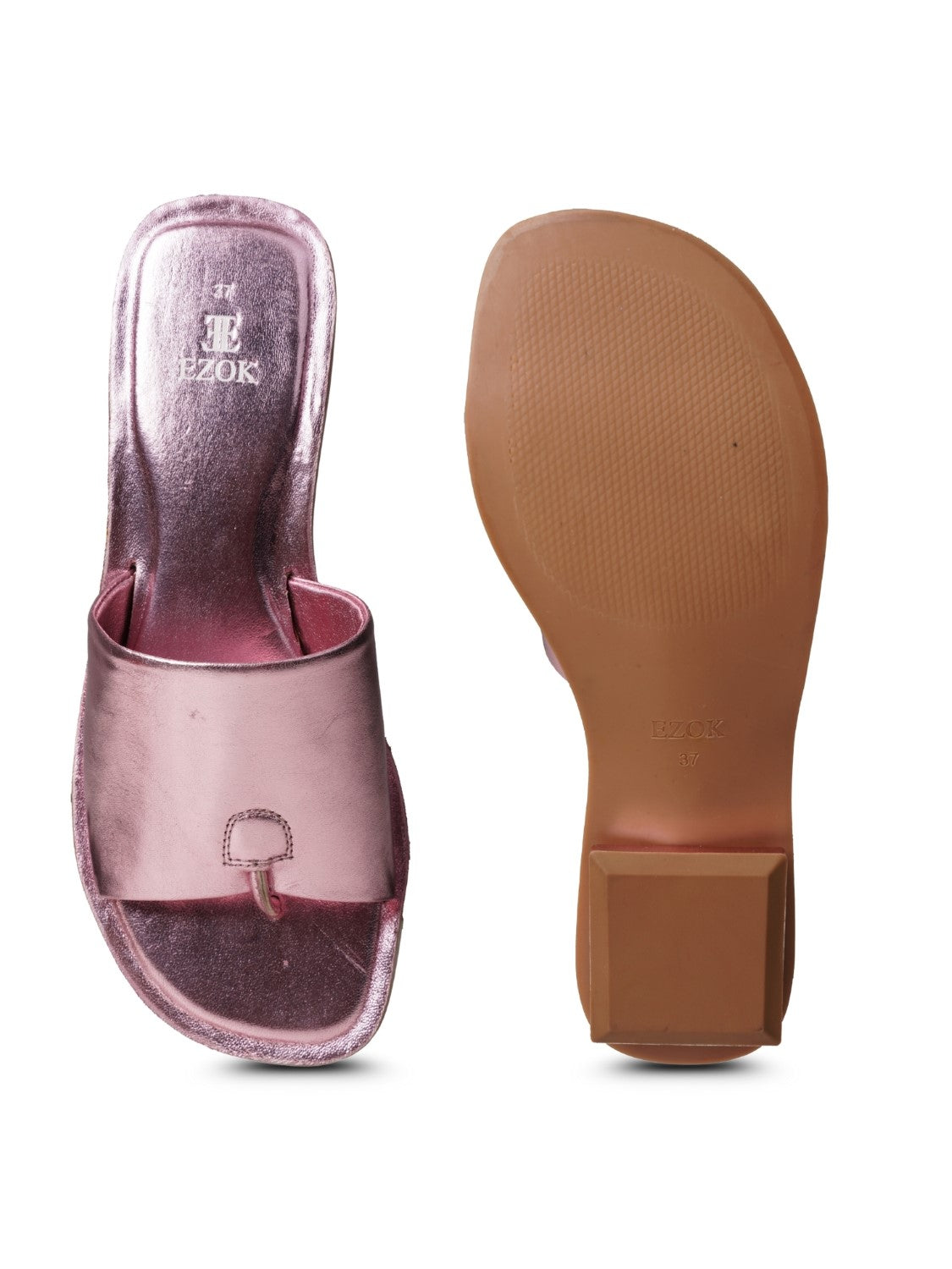 Women’s Pink Slip-On Flats | Comfortable Daily Wear Toe-Ring Sandals | Stylish Casual Flats for Women | Lightweight Soft Sole Footwear