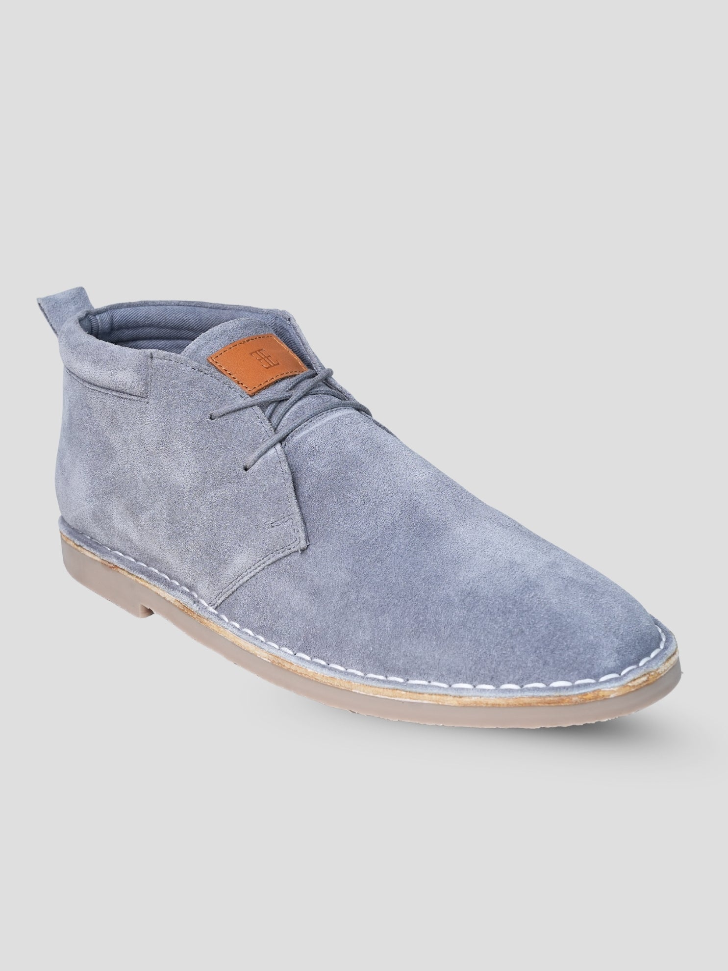 EZOK Men’s Leather Lace-Up Boots | Premium Snuff Blue Leather | Durable TPR Sole | Casual & Semi-Casual Wear