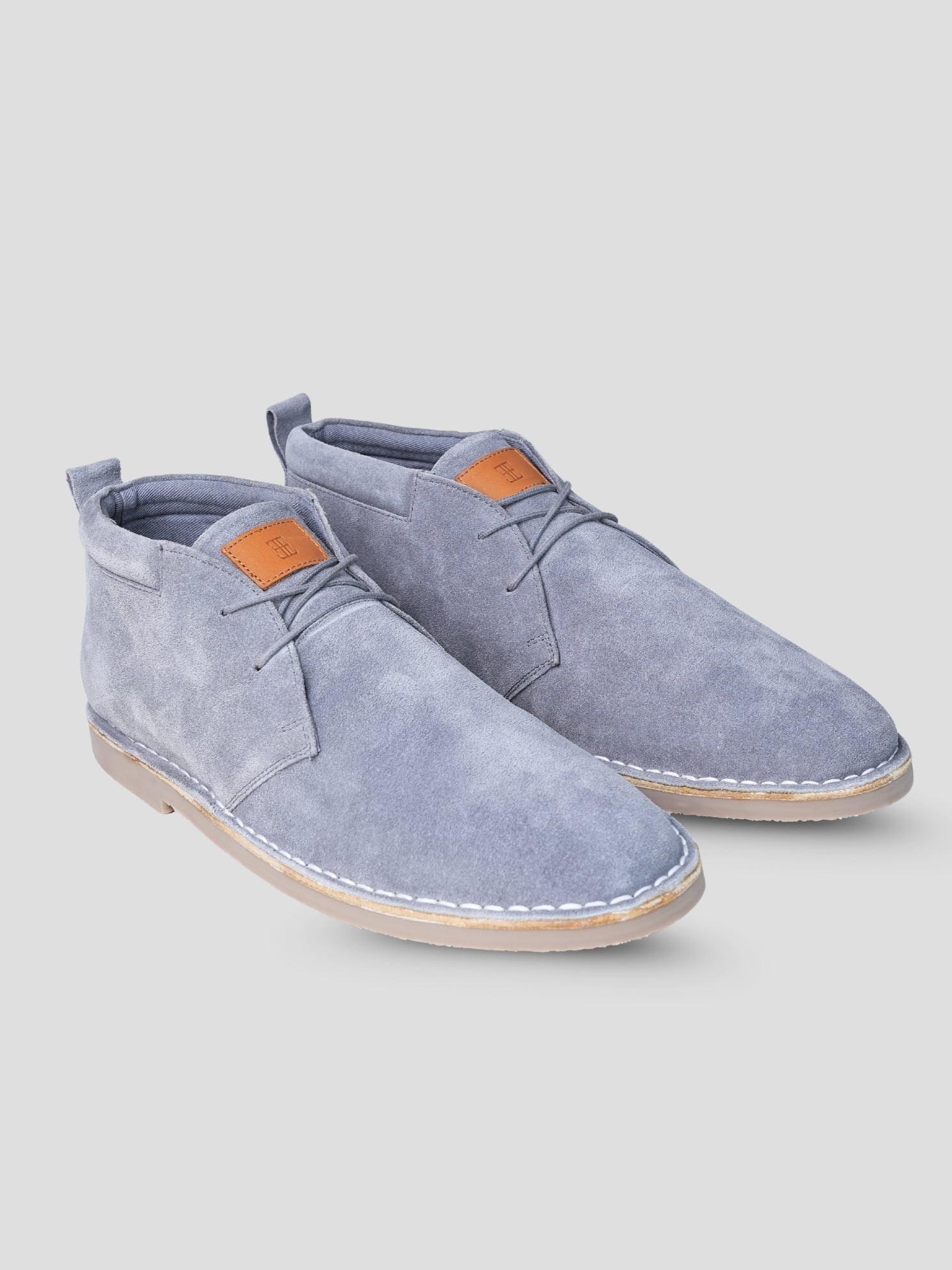 EZOK Men’s Leather Lace-Up Boots | Premium Snuff Blue Leather | Durable TPR Sole | Casual & Semi-Casual Wear