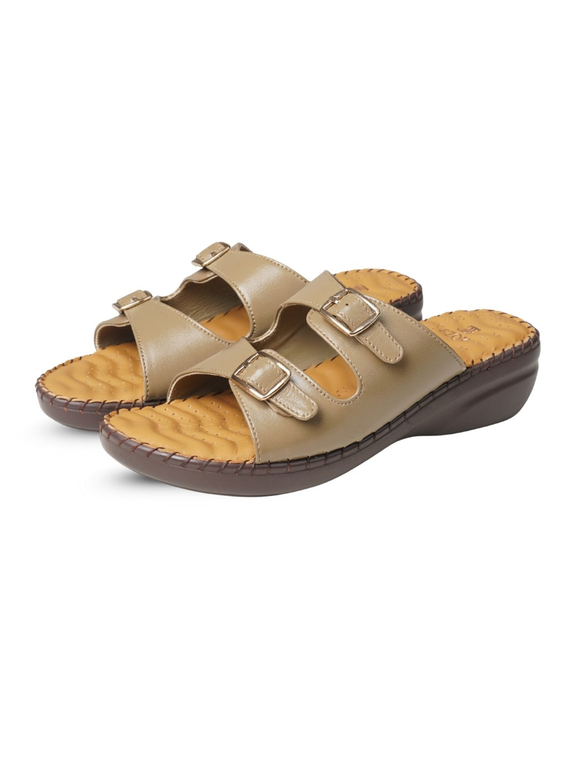 Ezok Women's Casual Genuine Leather Sandals | Stylish Open-Toe Design with Cushioned Insole | Comfortable & Trendy for Everyday Wear
