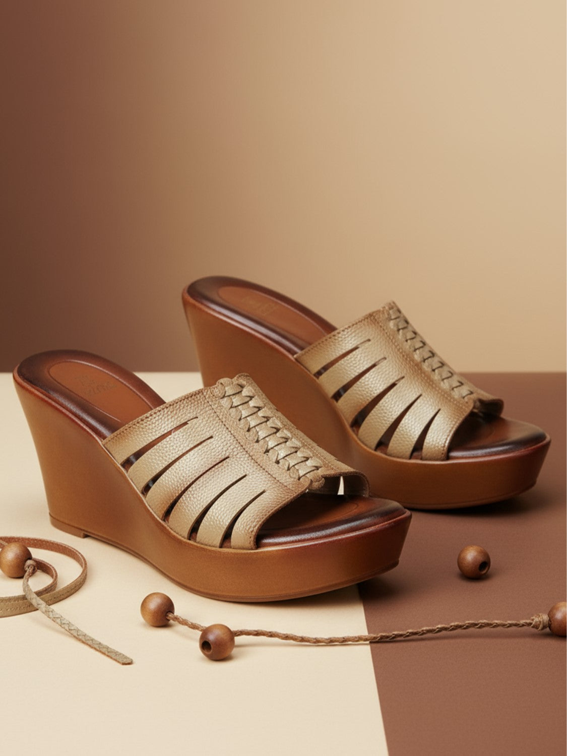 Ezok Women's Casual Genuine Leather Sandals | Stylish Open-Toe Heels Design with Cushioned Insole | Comfortable & Trendy for Everyday Wear