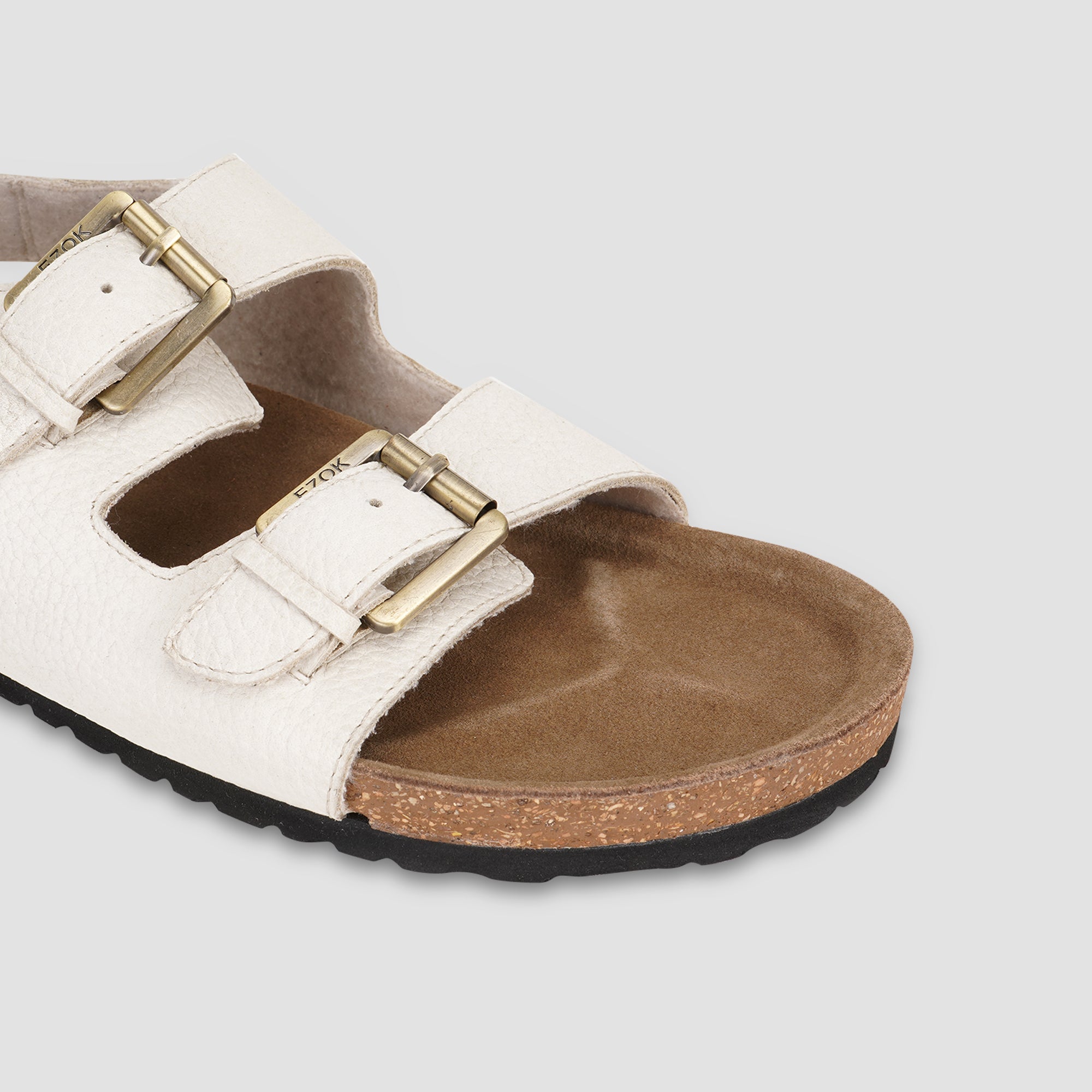 Ezok White Leather Sandal For Men