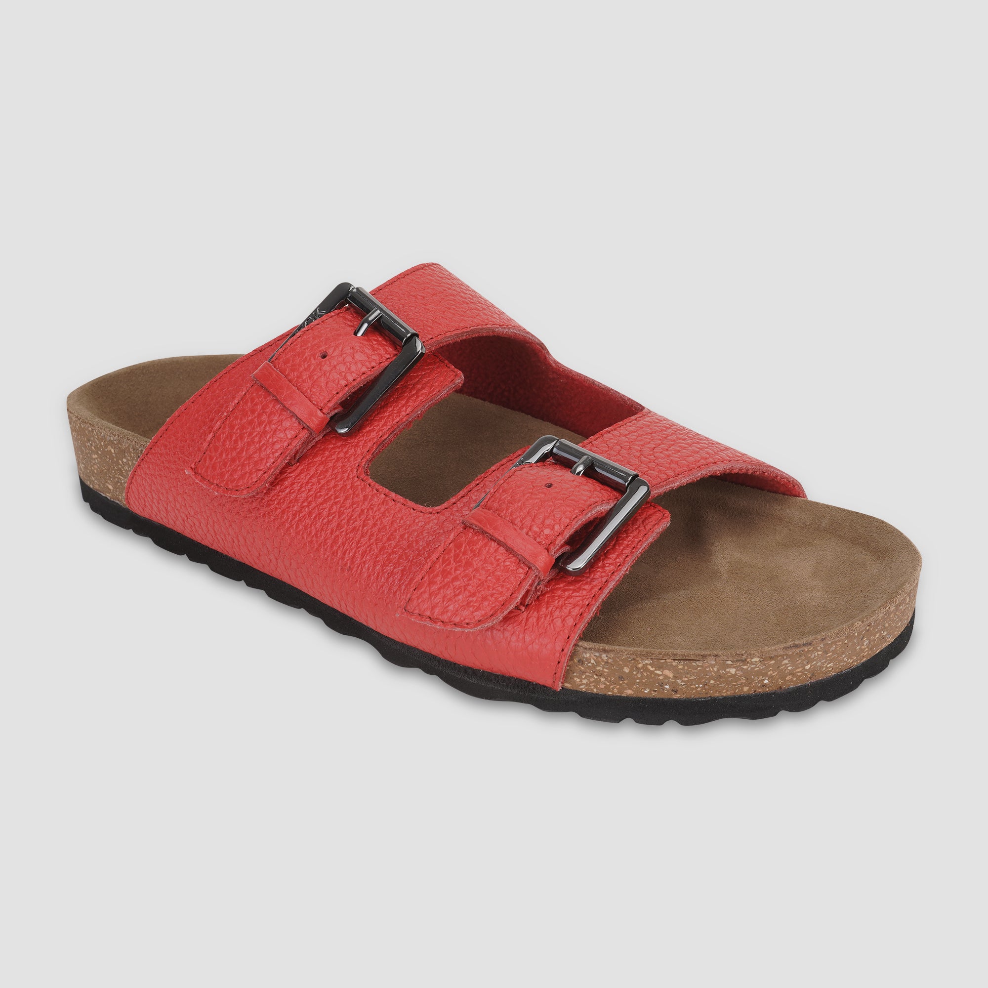 Ezok Red Leather Sandal For Men