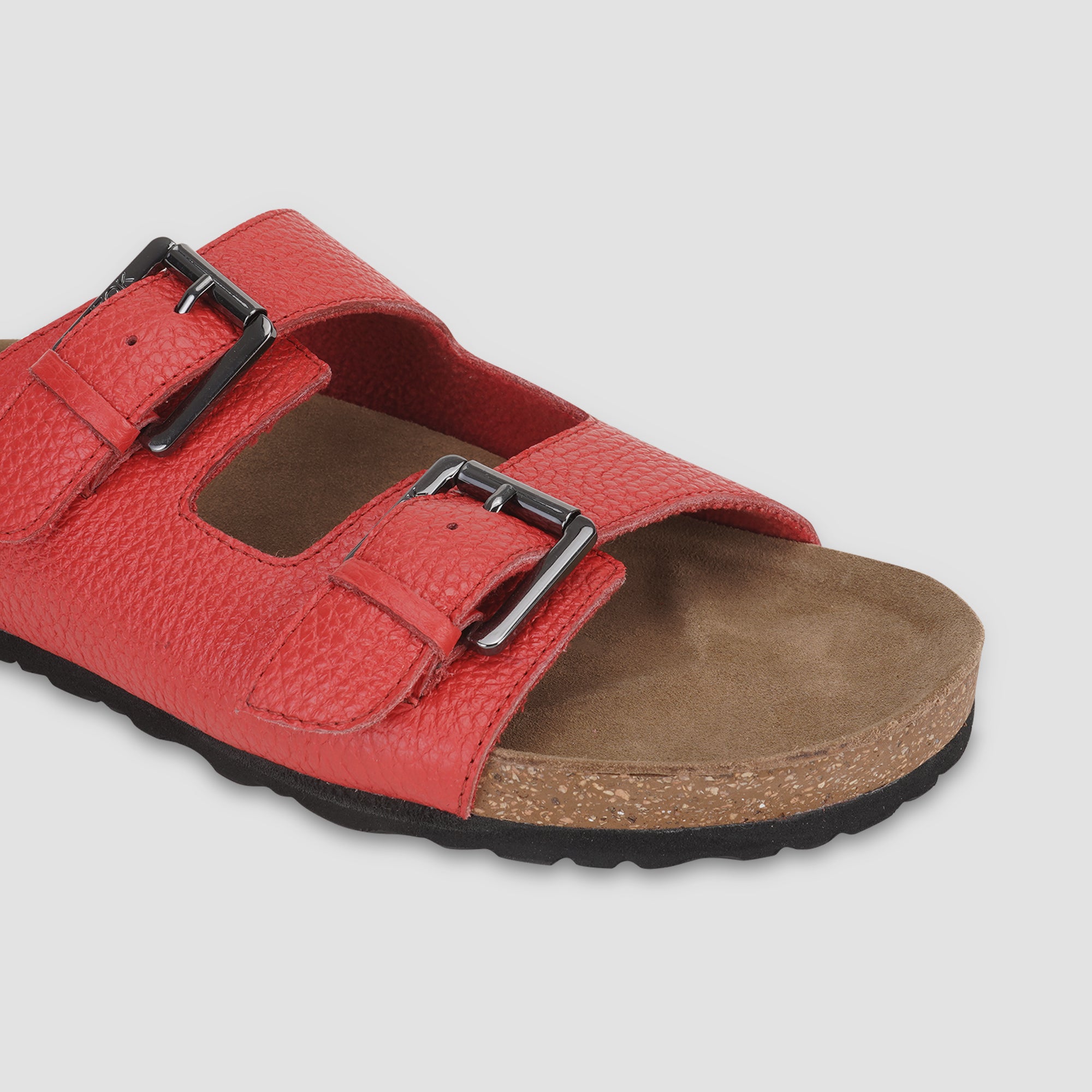 Ezok Red Leather Sandal For Men