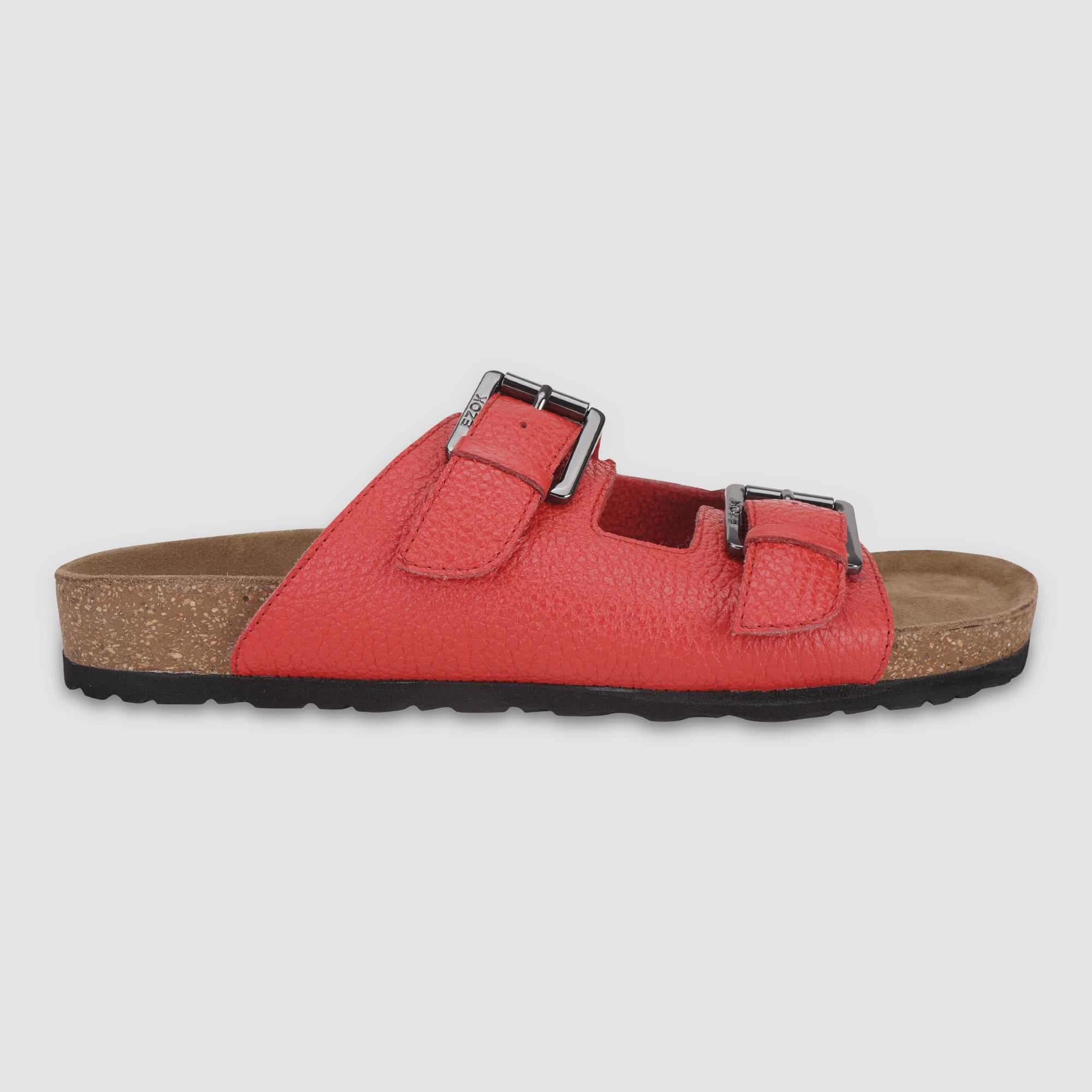 Ezok Red Leather Sandal For Men