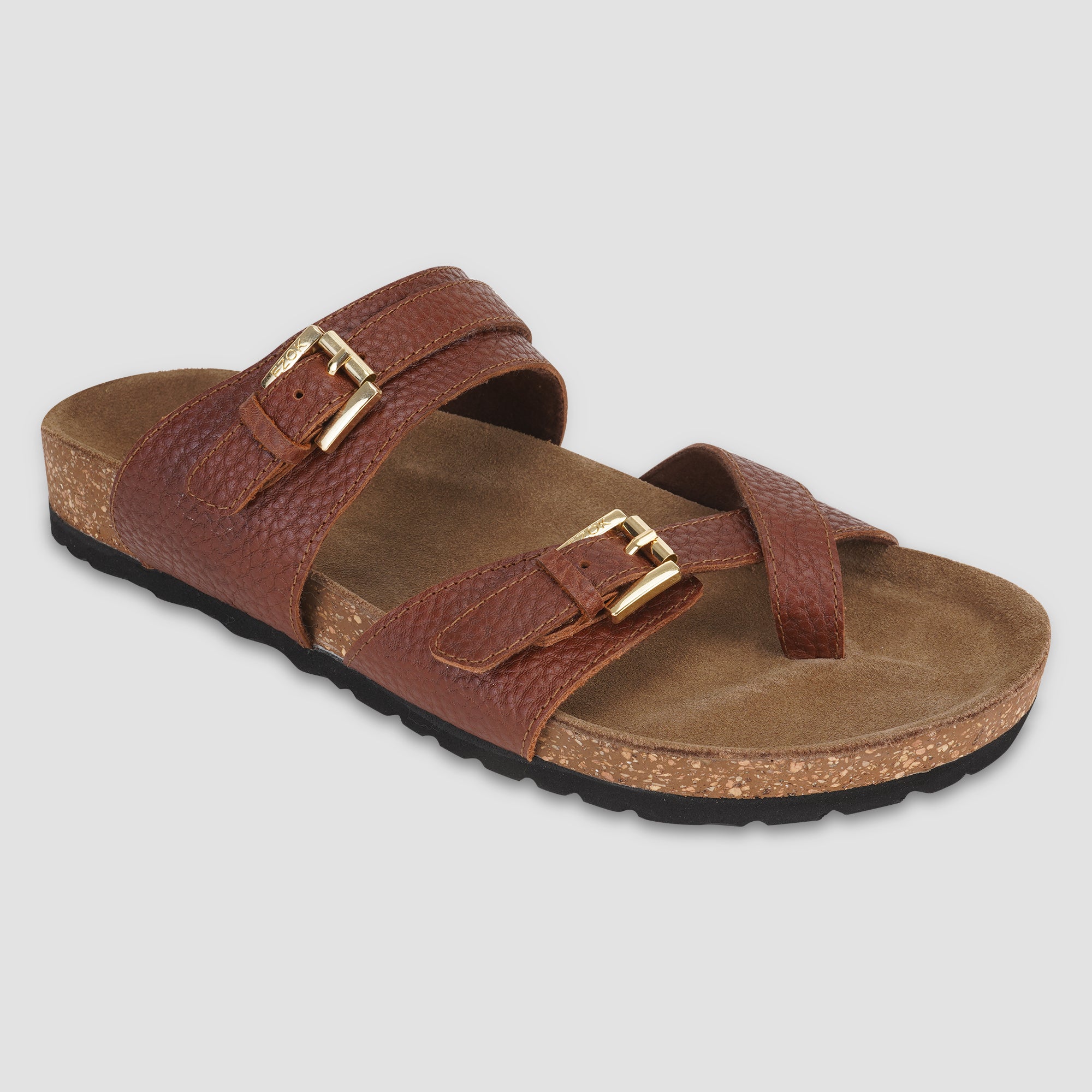 Ezok Tan Leather Sandal For Men