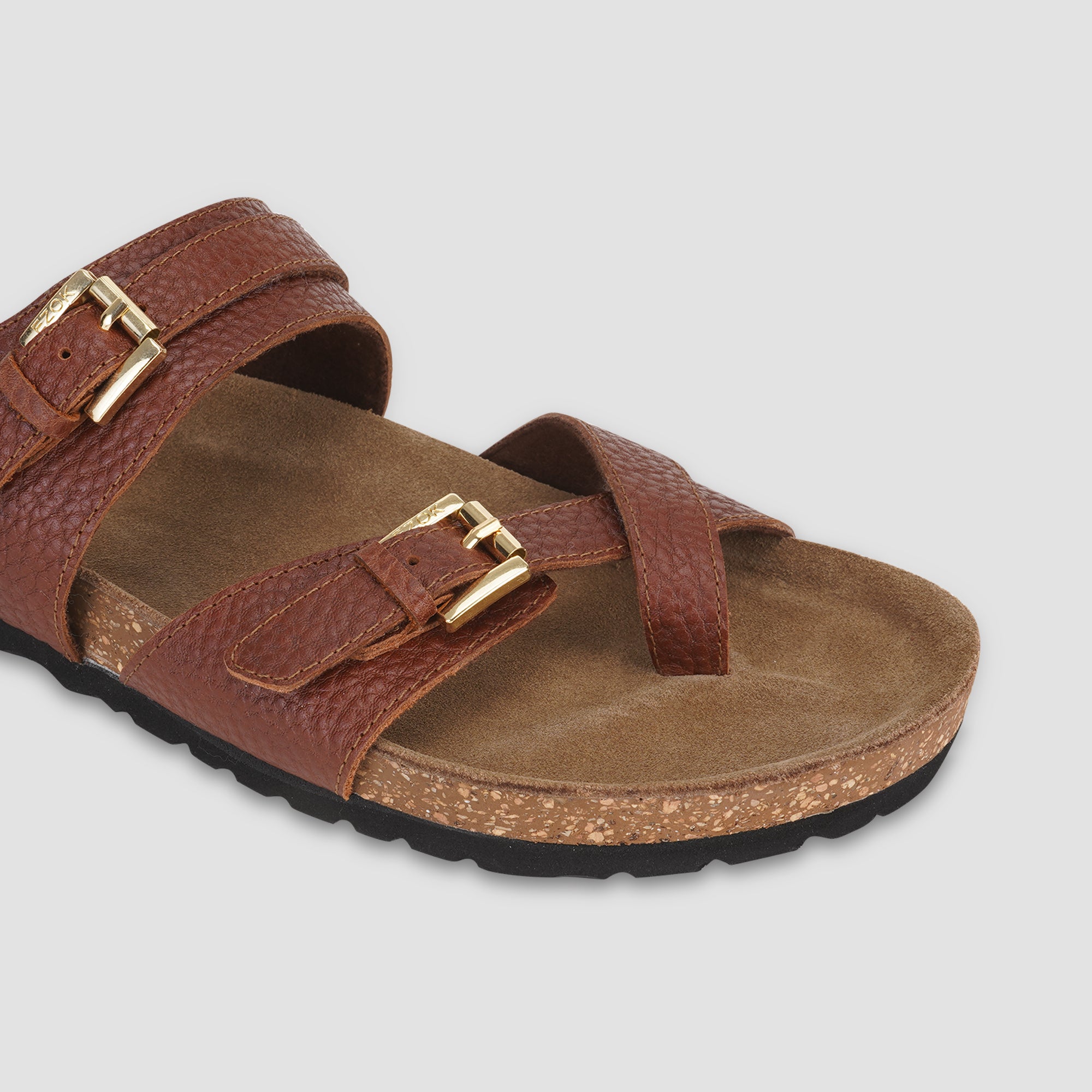 Ezok Tan Leather Sandal For Men