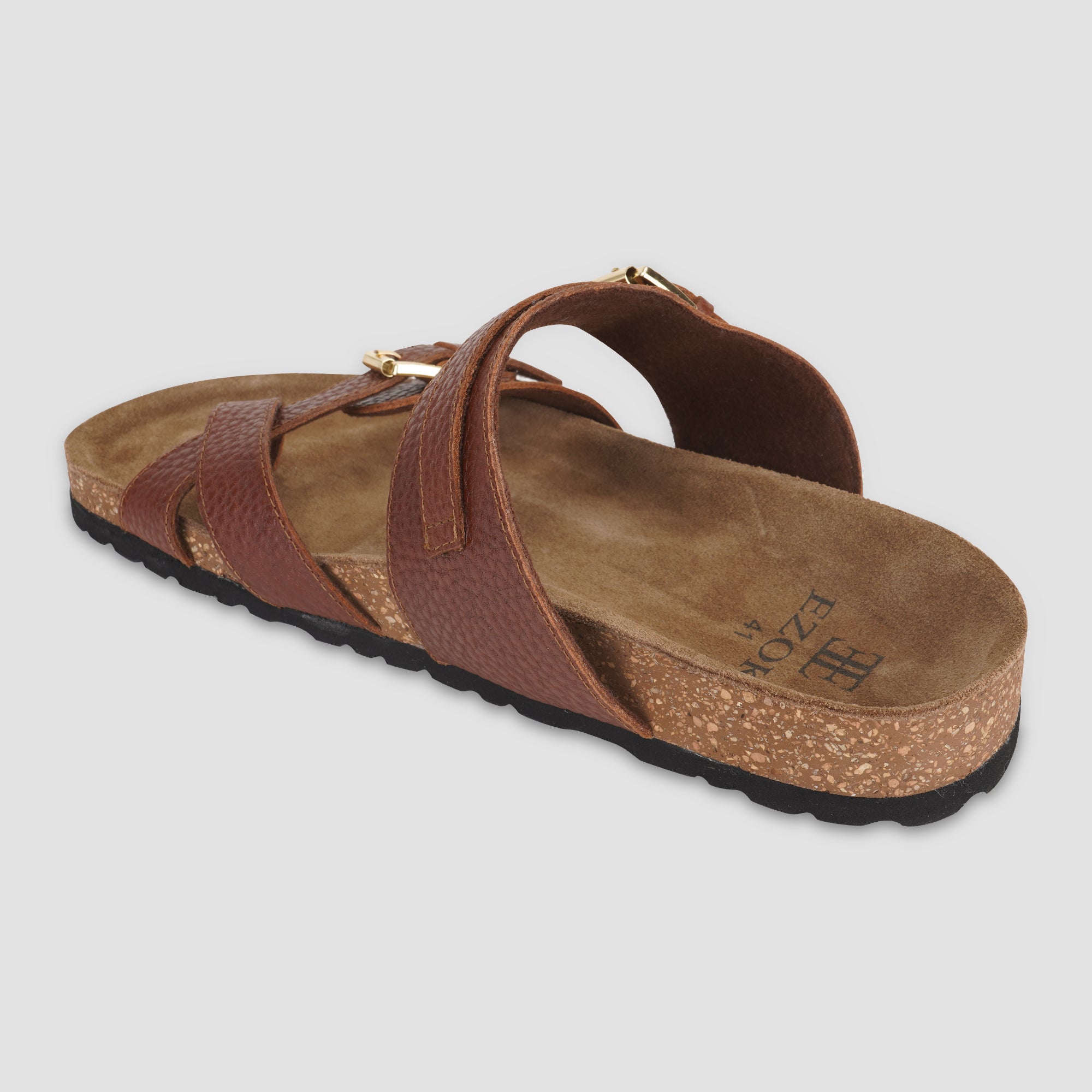 Ezok Tan Leather Sandal For Men