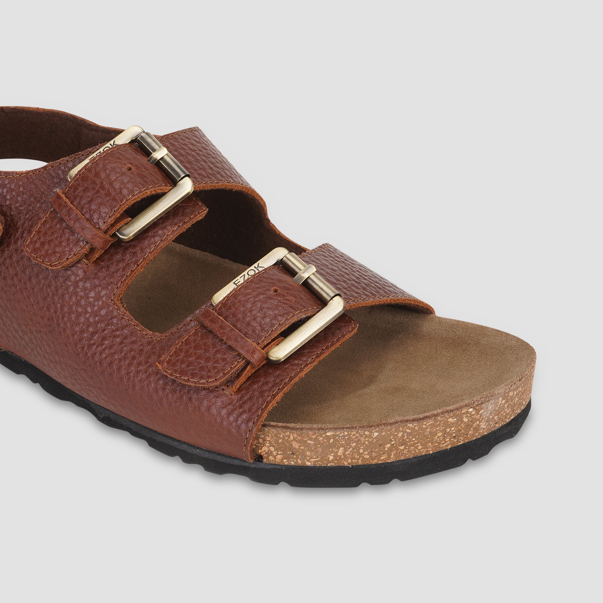 Ezok Tan Leather Sandal For Men