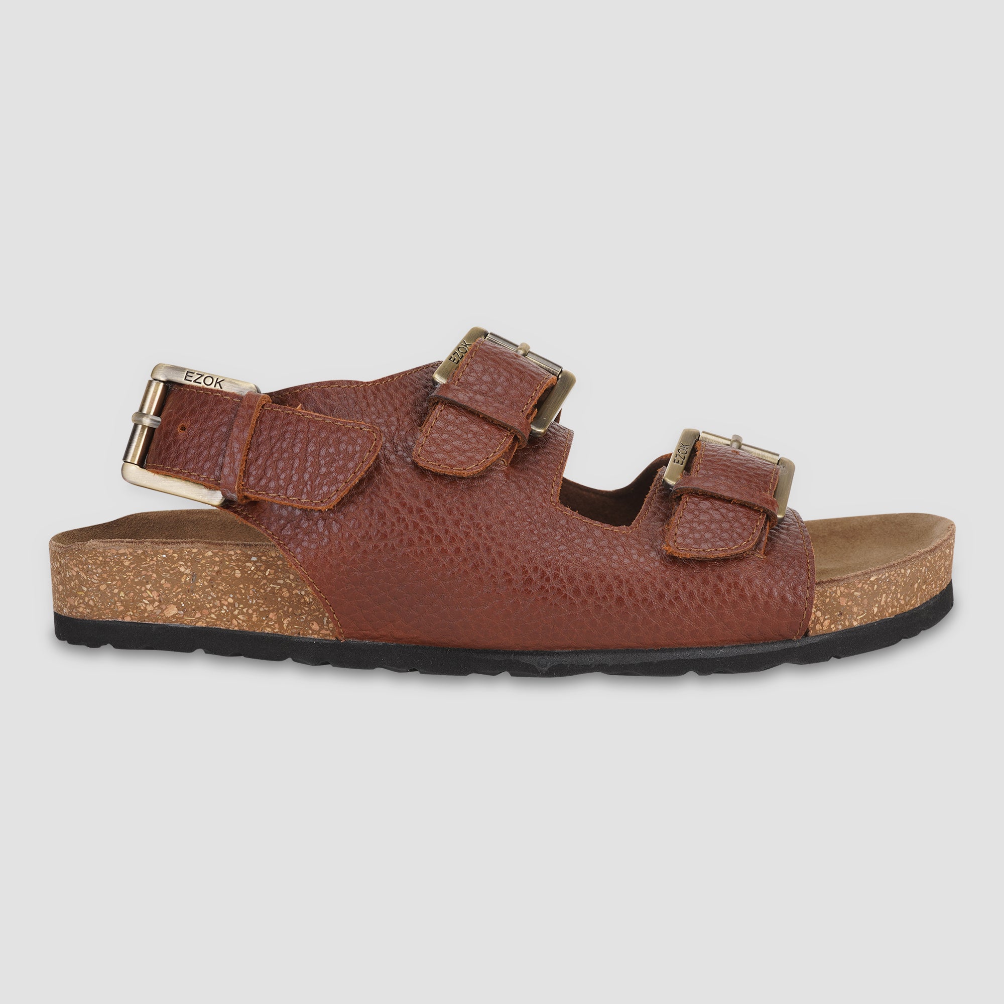 Ezok Tan Leather Sandal For Men