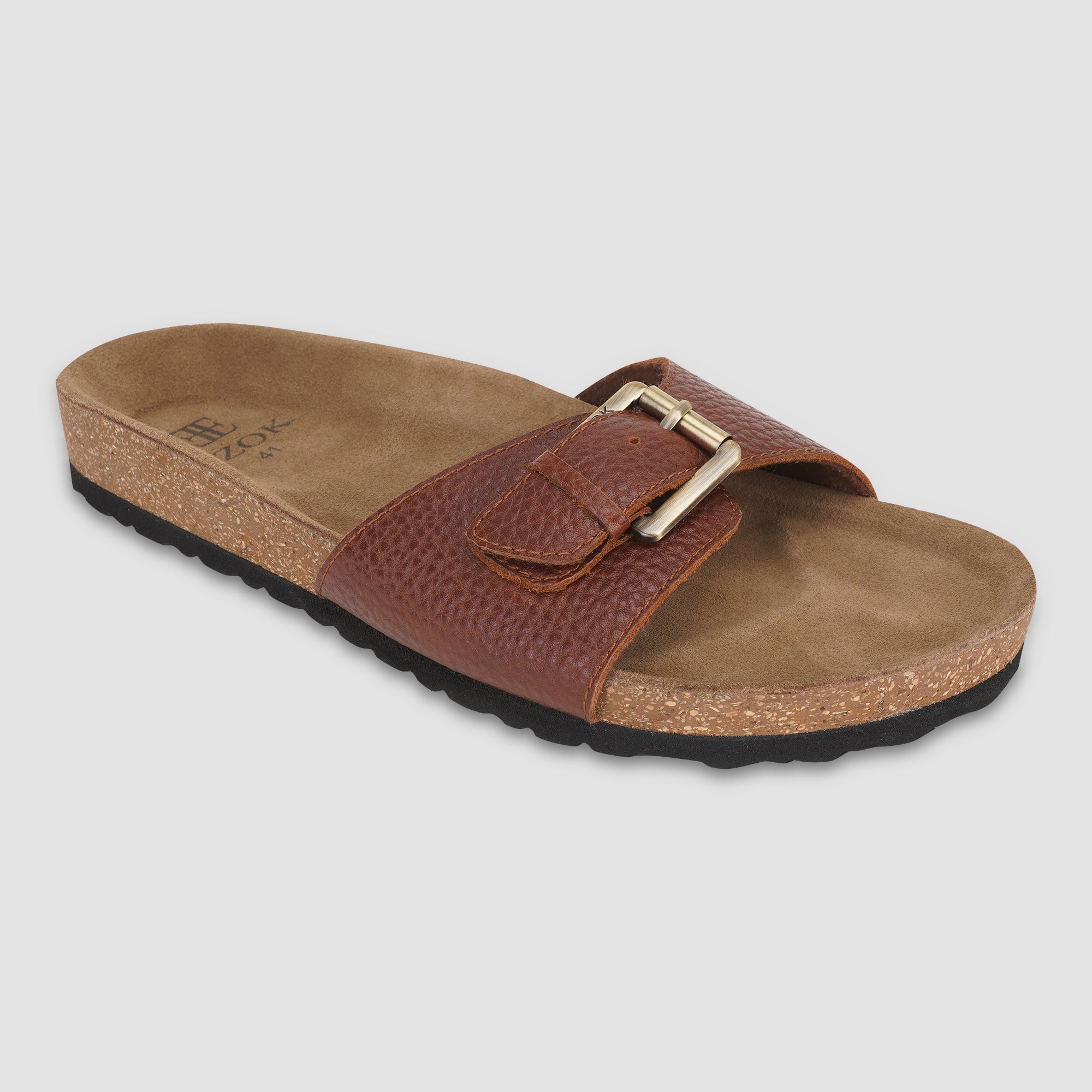 Ezok Tan Leather Sandal For Men