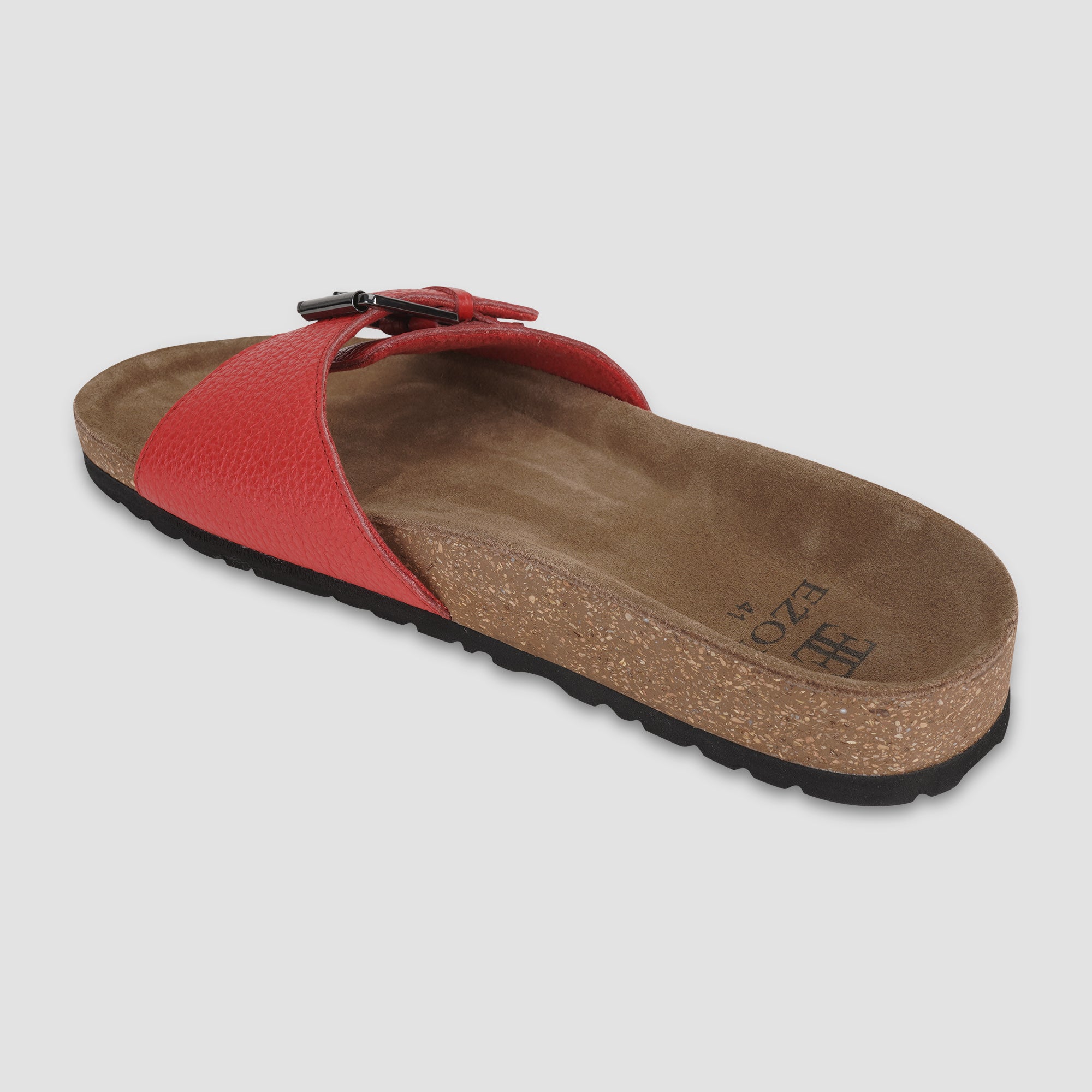 Ezok Red Leather Sandal For Men