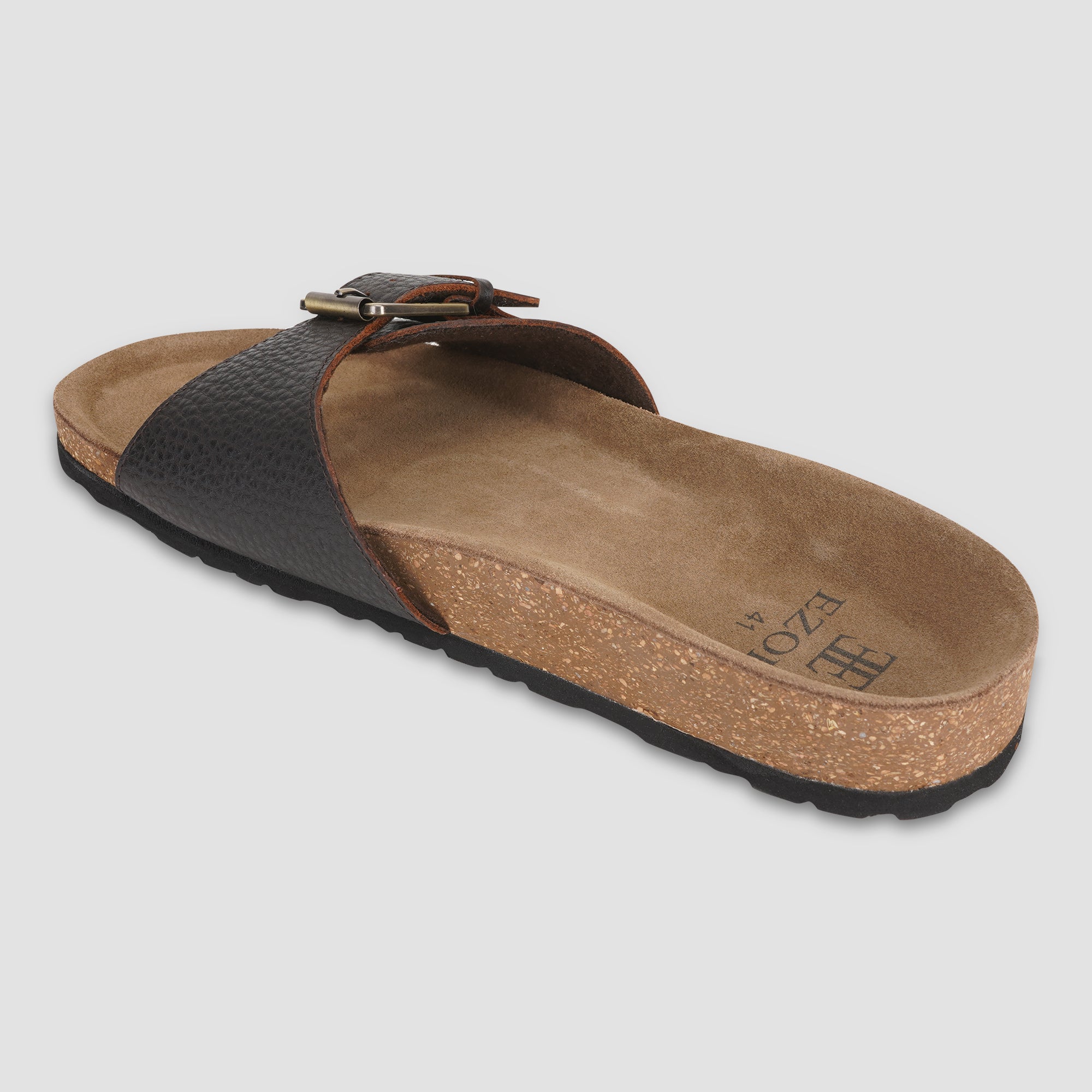 Ezok Brown Leather Sandal For Men