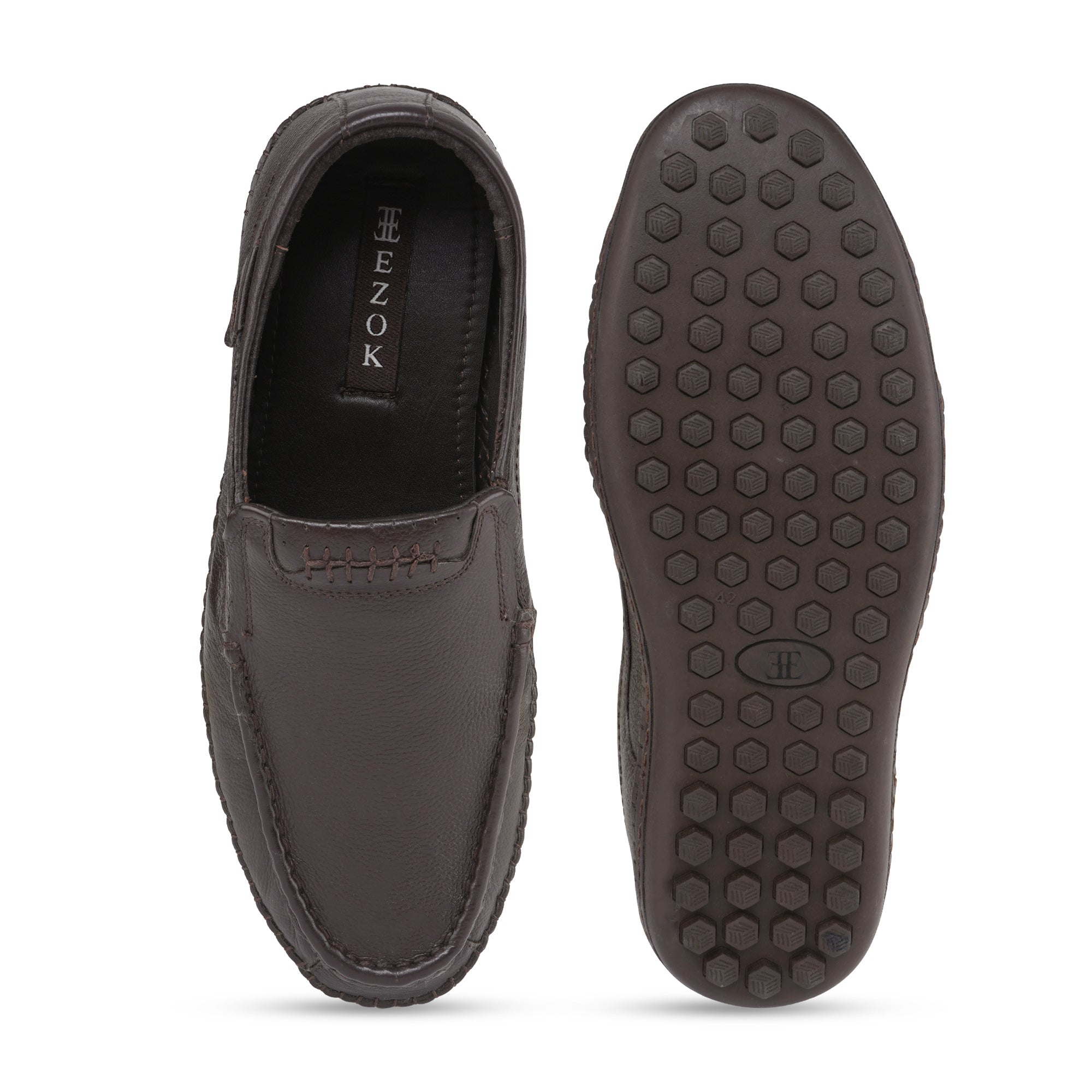 Ezok Men Brown Casual Leather Shoes For Men