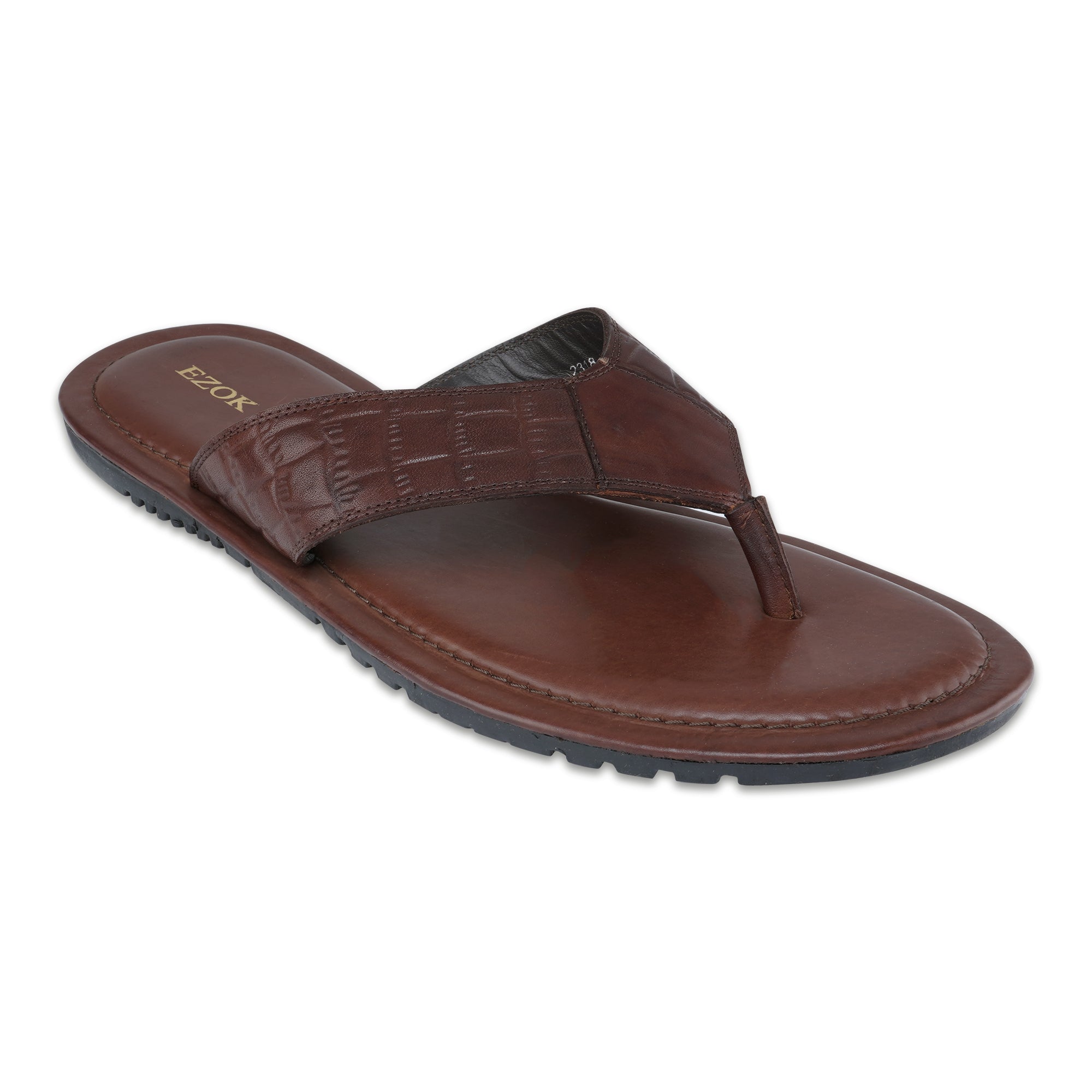 Ezok Men Leather Brown Sandals