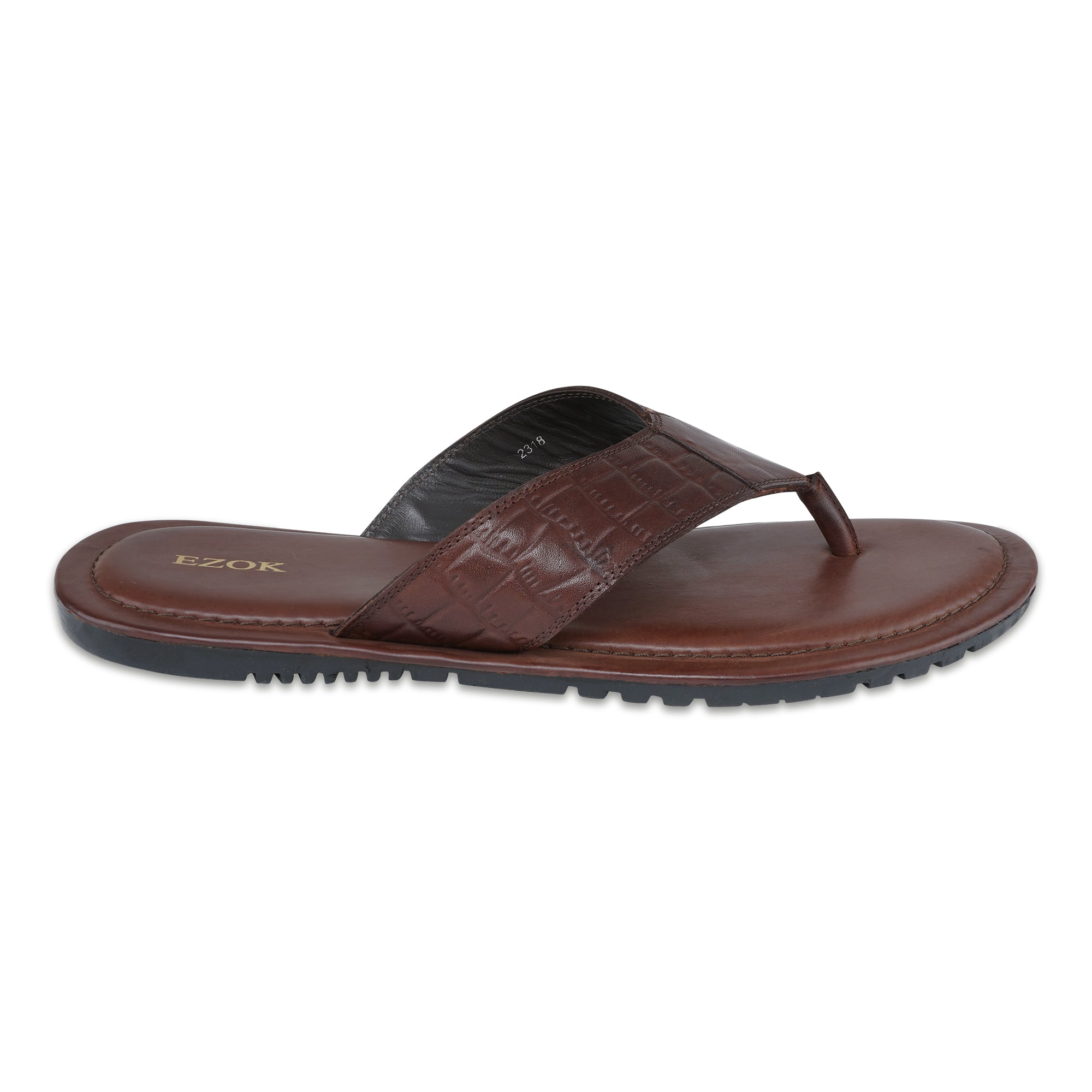 Ezok Men Leather Brown Sandals