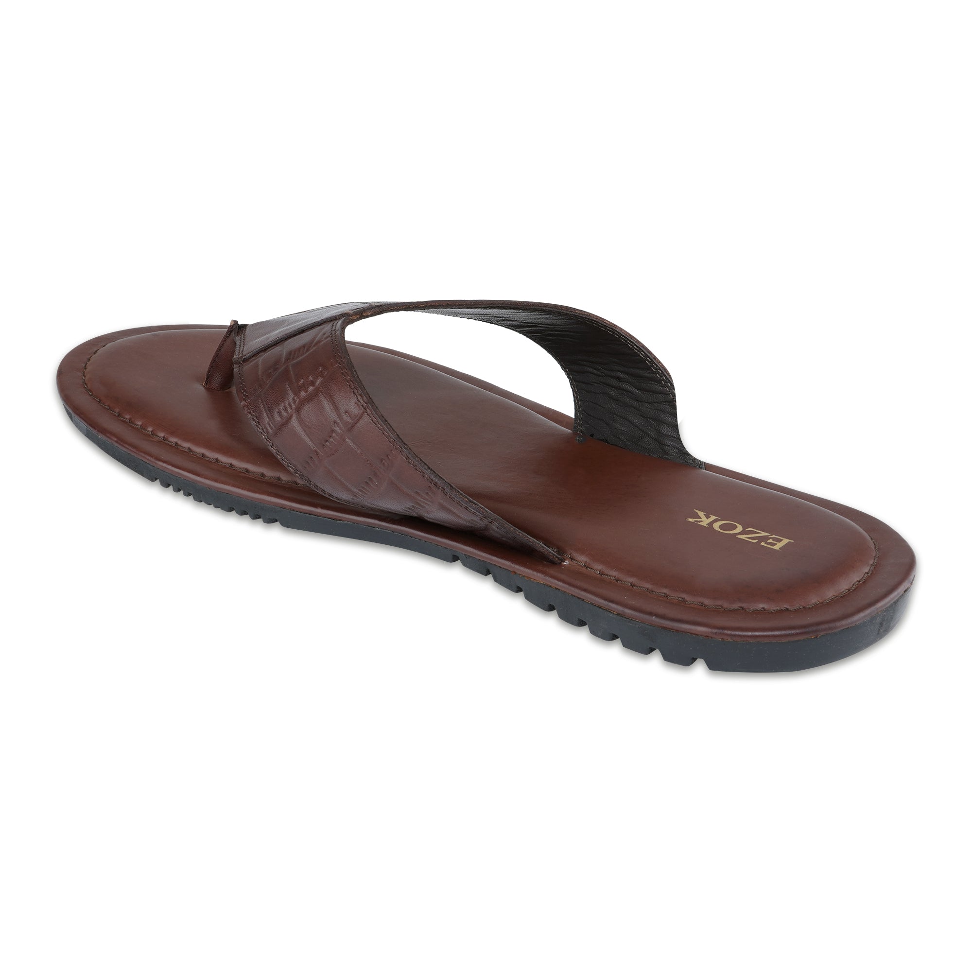 Ezok Men Leather Brown Sandals