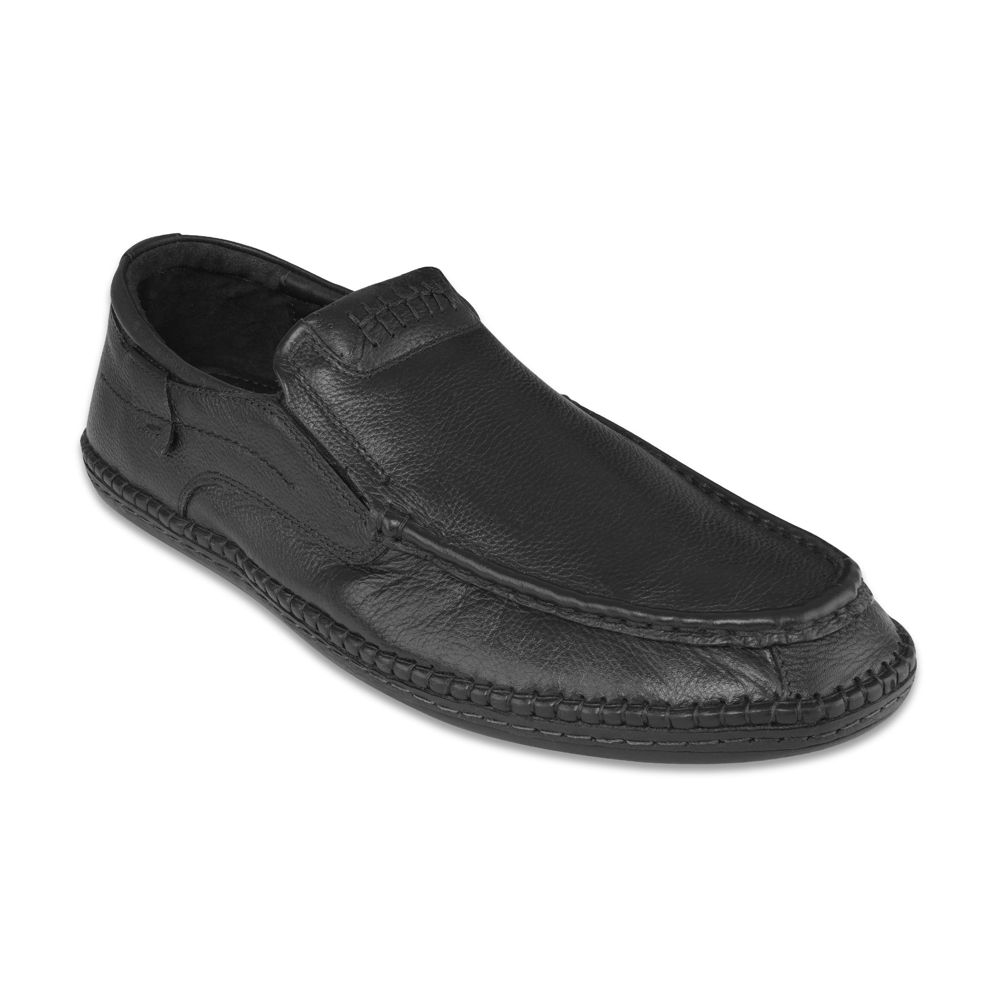 Ezok Men Black Casual Leather Shoes For Men