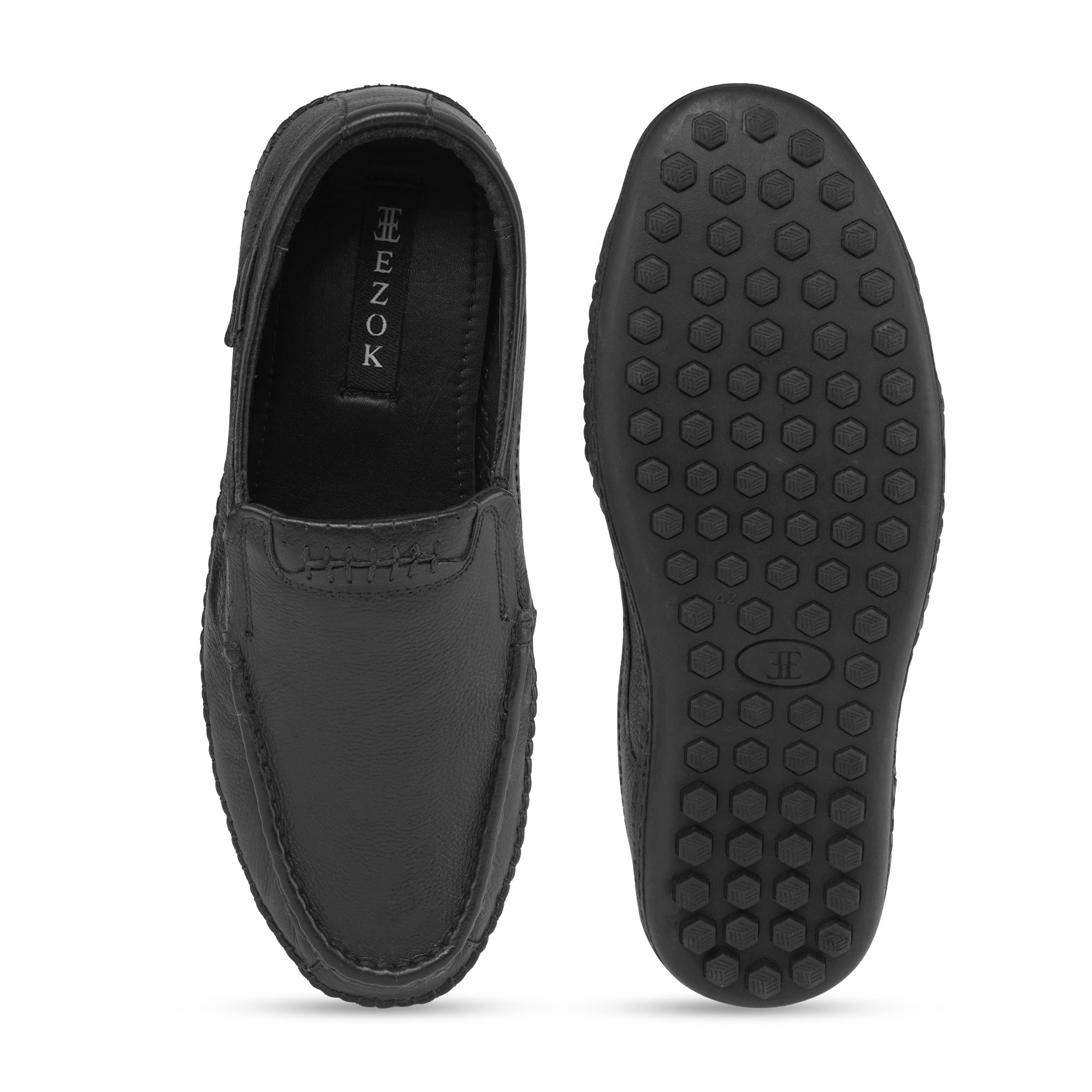 Ezok Men Black Casual Leather Shoes For Men